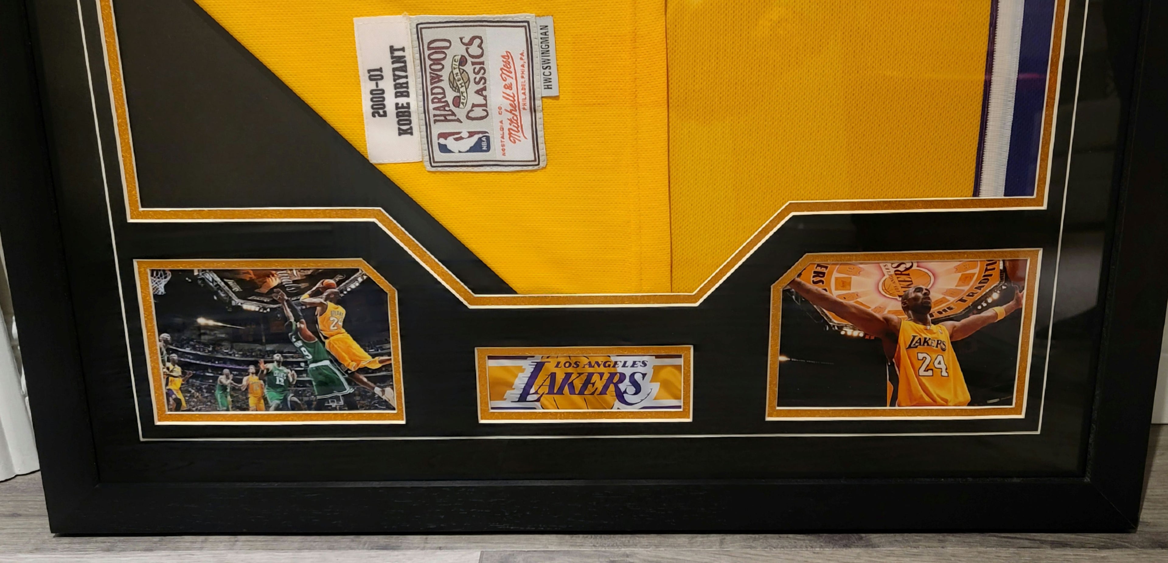 Custom Framed Kobe Bryant Signed 2000-2001 Finals-Style Jersey with BAS Beckett Authentication