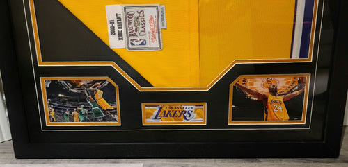 Custom Framed Kobe Bryant Signed 2000-2001 Finals-Style Jersey with BAS Beckett Authentication