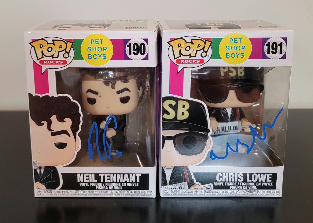 Neil Tennant & Chris Lowe Signed Autographed Pet Shop Boys Funko Pops w/ COA