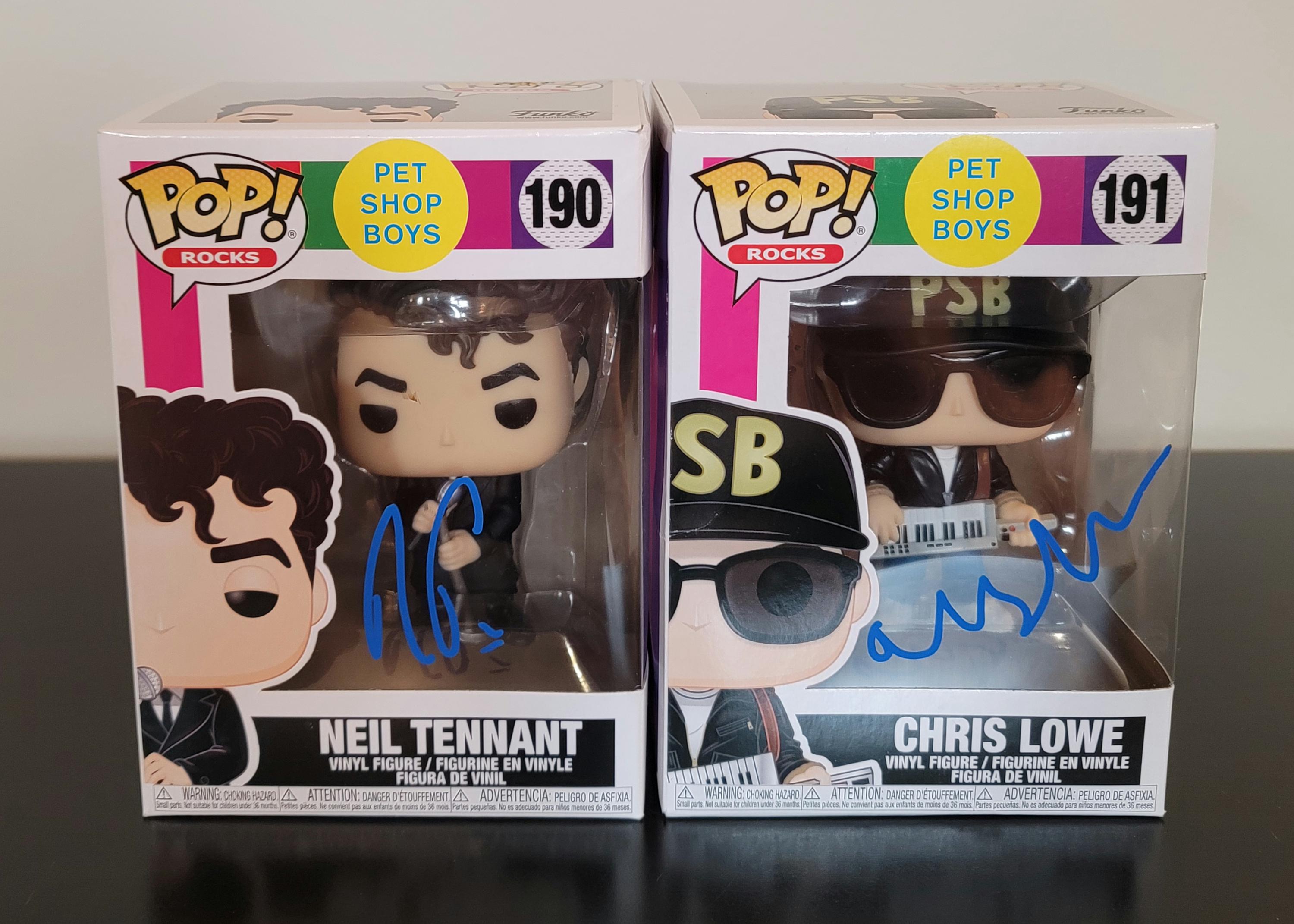 Neil Tennant & Chris Lowe Signed Autographed Pet Shop Boys Funko Pops w/ COA