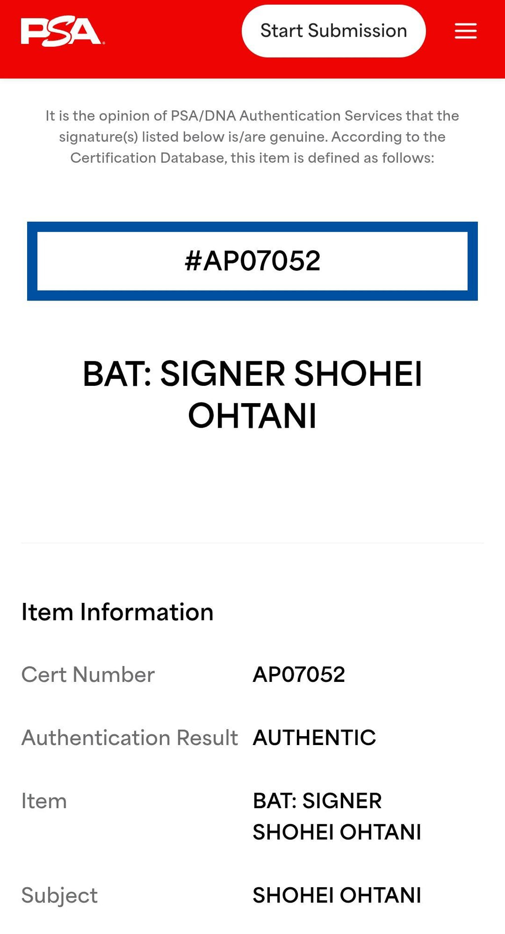 Shohei Ohtani Rookie Era Signed Louisville Slugger Bat PSA Authenticated Early Career Autograph MLB Game Model Collectible Investment Grade