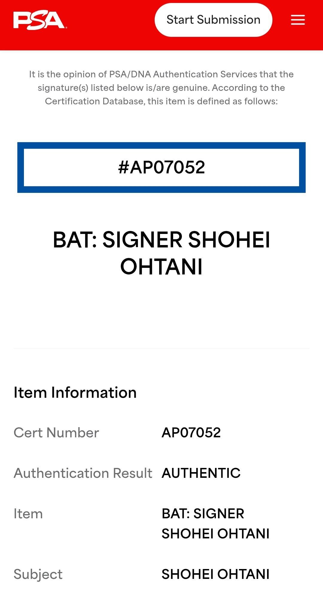 Shohei Ohtani Rookie Era Signed Louisville Slugger Bat PSA Authenticated Early Career Autograph MLB Game Model Collectible Investment Grade