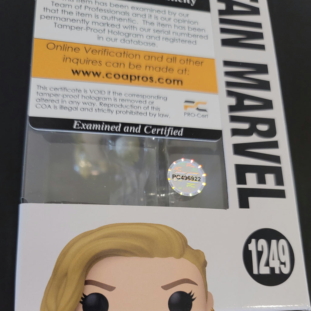 Brie Larson Signed Autographed Funko Pop Captain Marvel with Hologram COA