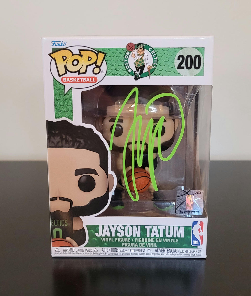 Jayson Tatum Signed Autographed Funko Pop Boston Celtics w/ NBA Hologram COA