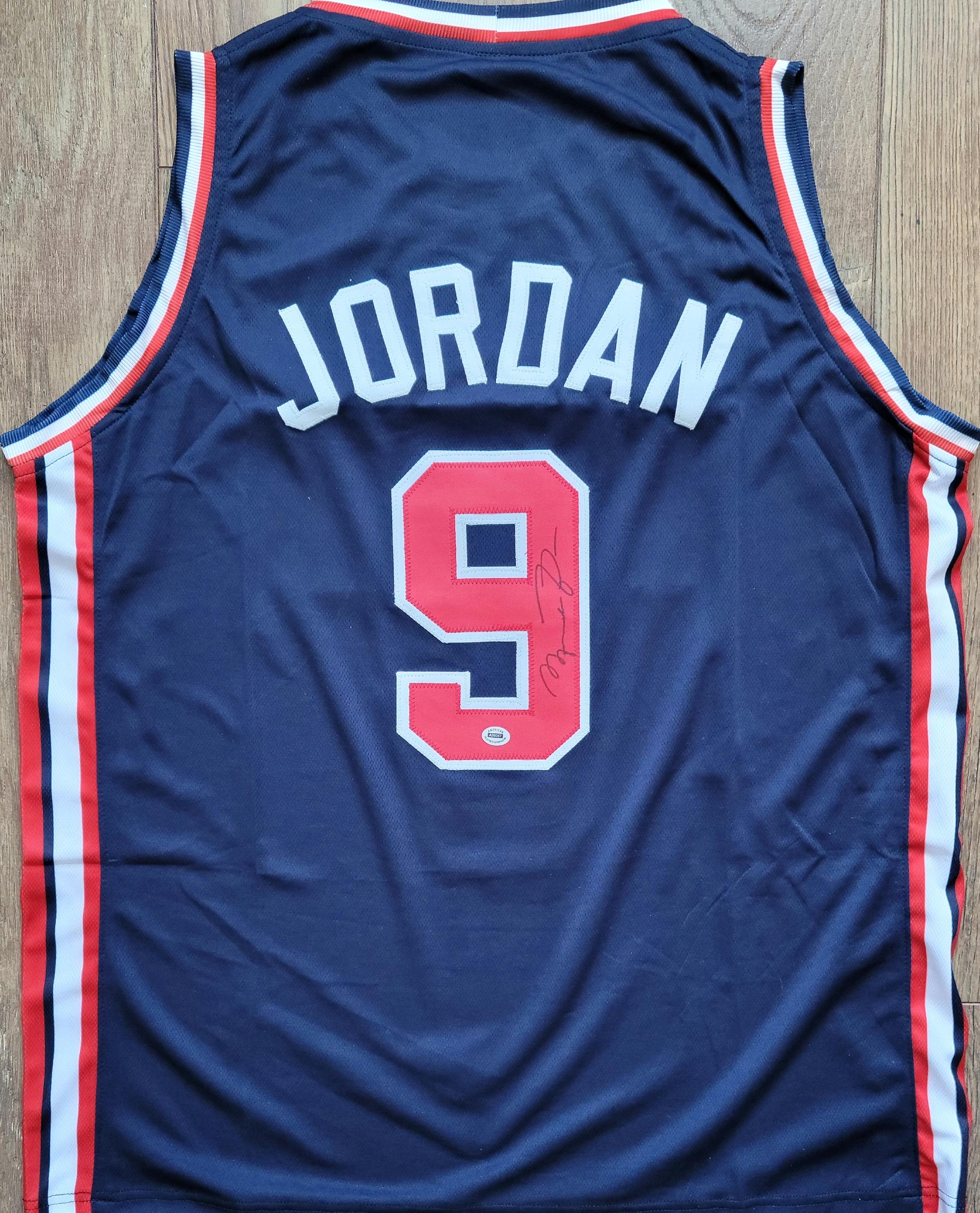 Michael Jordan Signed Autographed Team USA Olympic Custom Jersey w/ COA