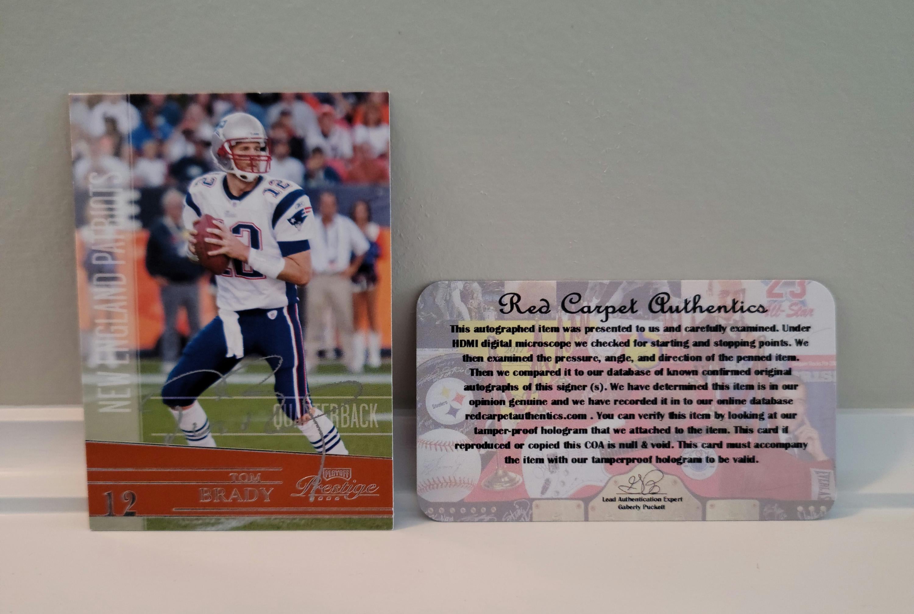 Tom Brady Signed Autographed New England Patriots Donrus Card w/ Hologram COA