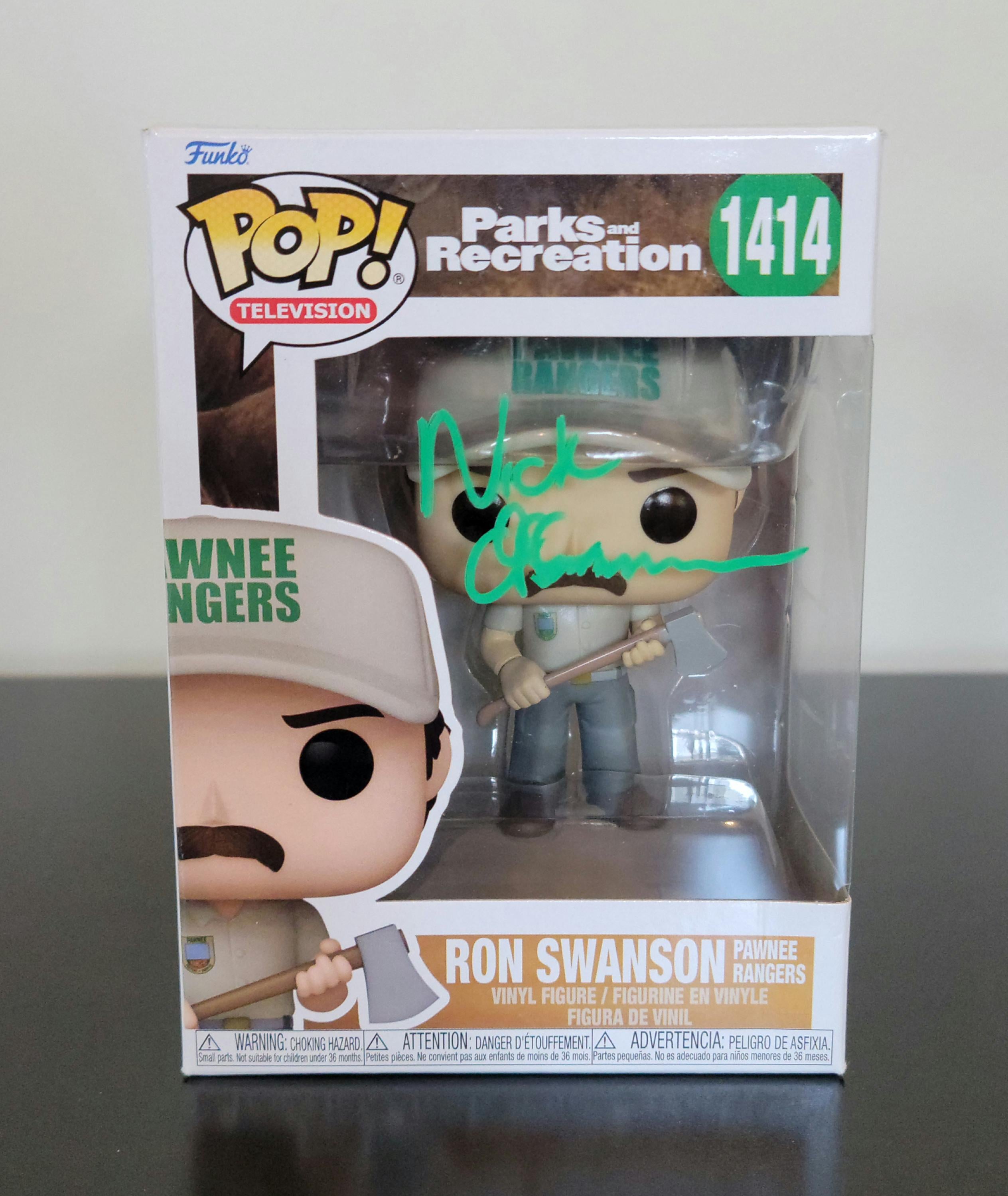 Nick Offerman Signed Autographed Funko Pop Ron Swanson Parks and Recreation w/ COA