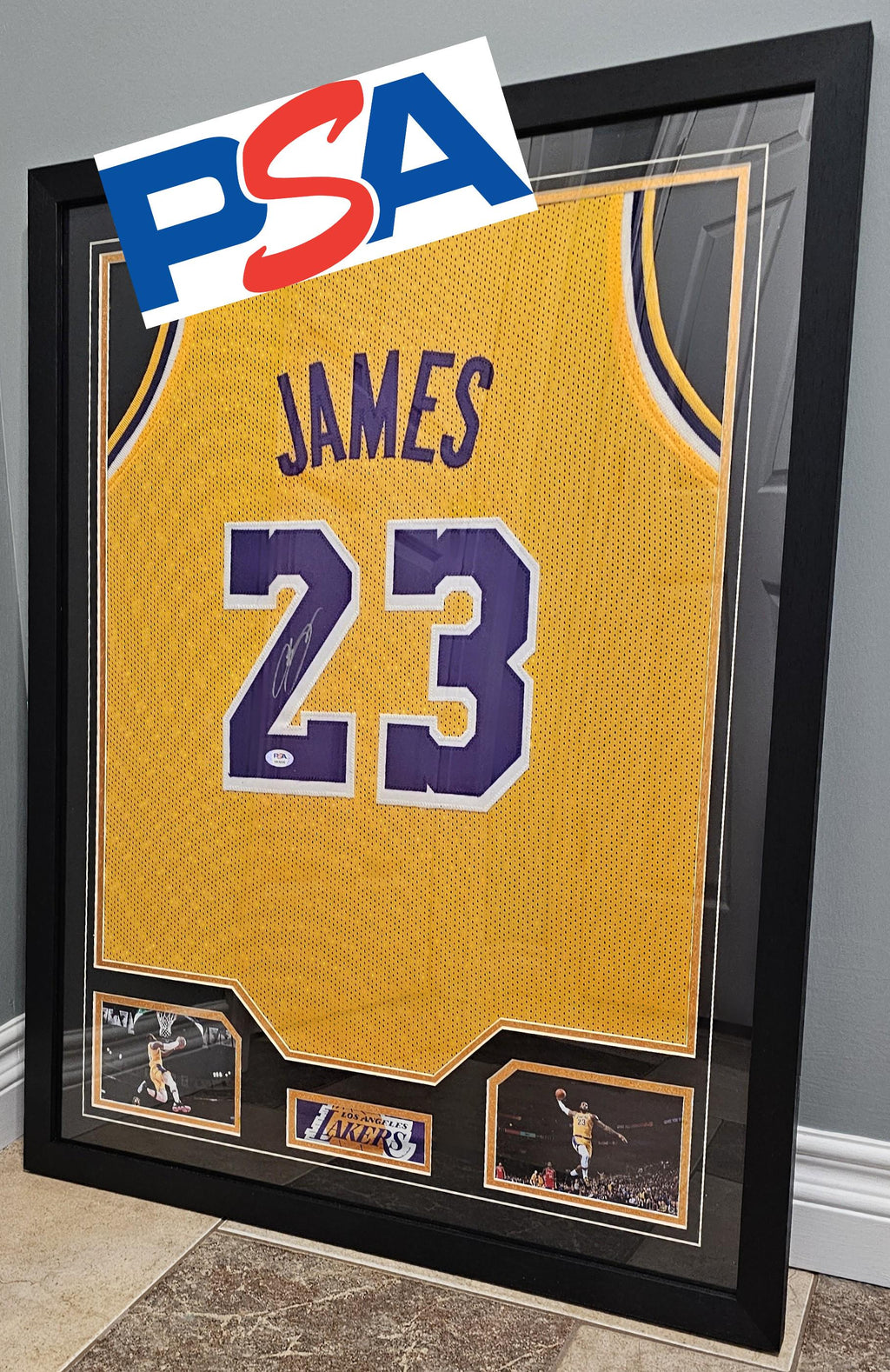 FRAMED! LeBron James Signed Autographed Lakers Custom Jersey PSA COA Autographed