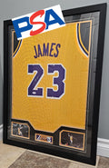FRAMED! LeBron James Signed Autographed Lakers Custom Jersey PSA COA Autographed