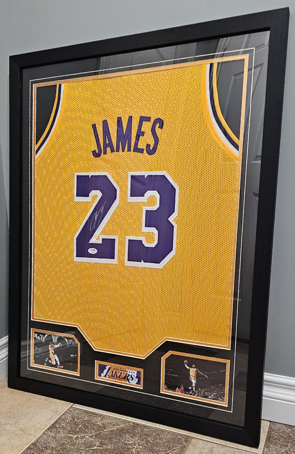 FRAMED! LeBron James Signed Autographed Lakers Custom Jersey PSA COA Autographed