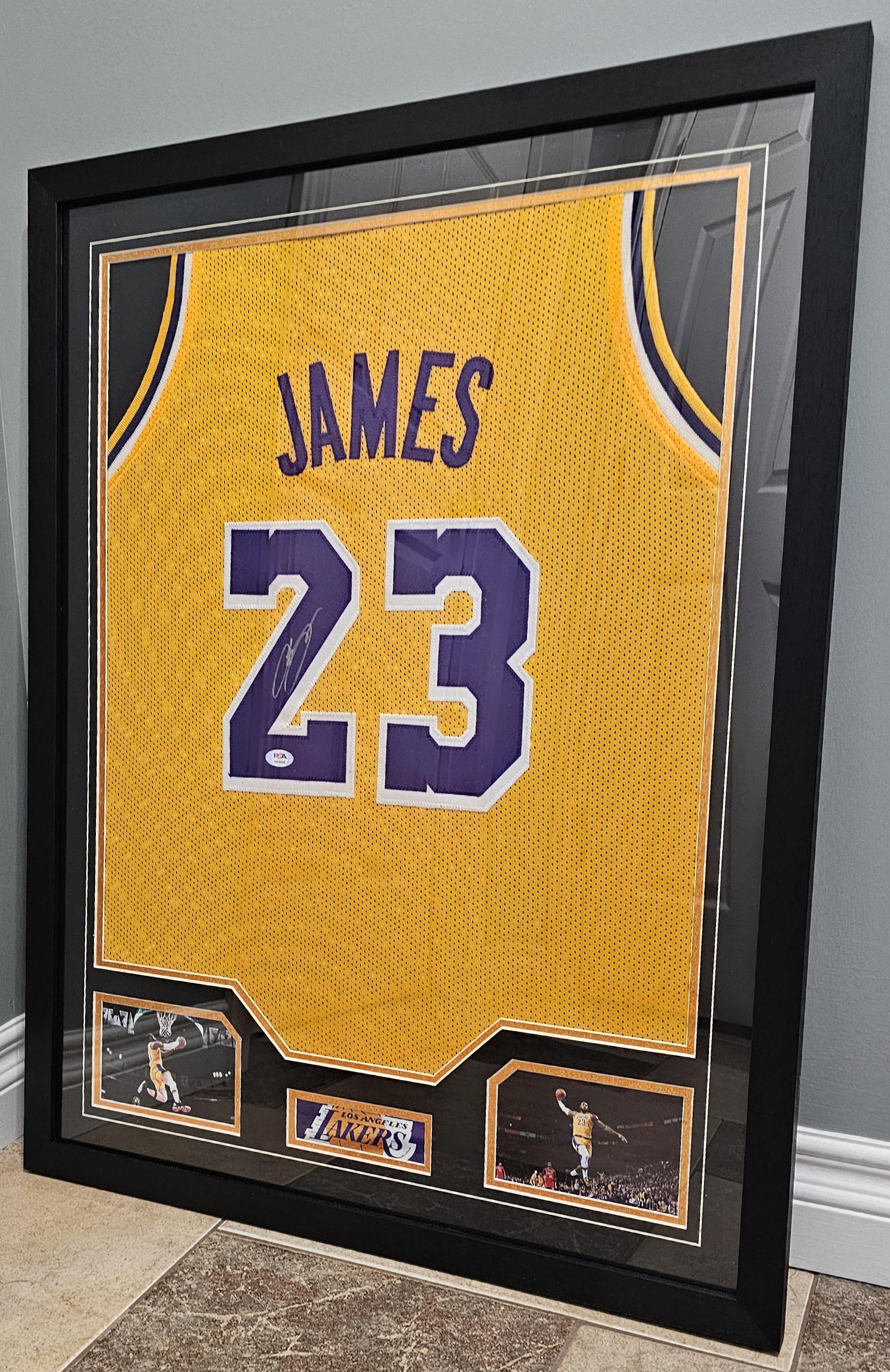 FRAMED! LeBron James Signed Autographed Lakers Custom Jersey PSA COA Autographed