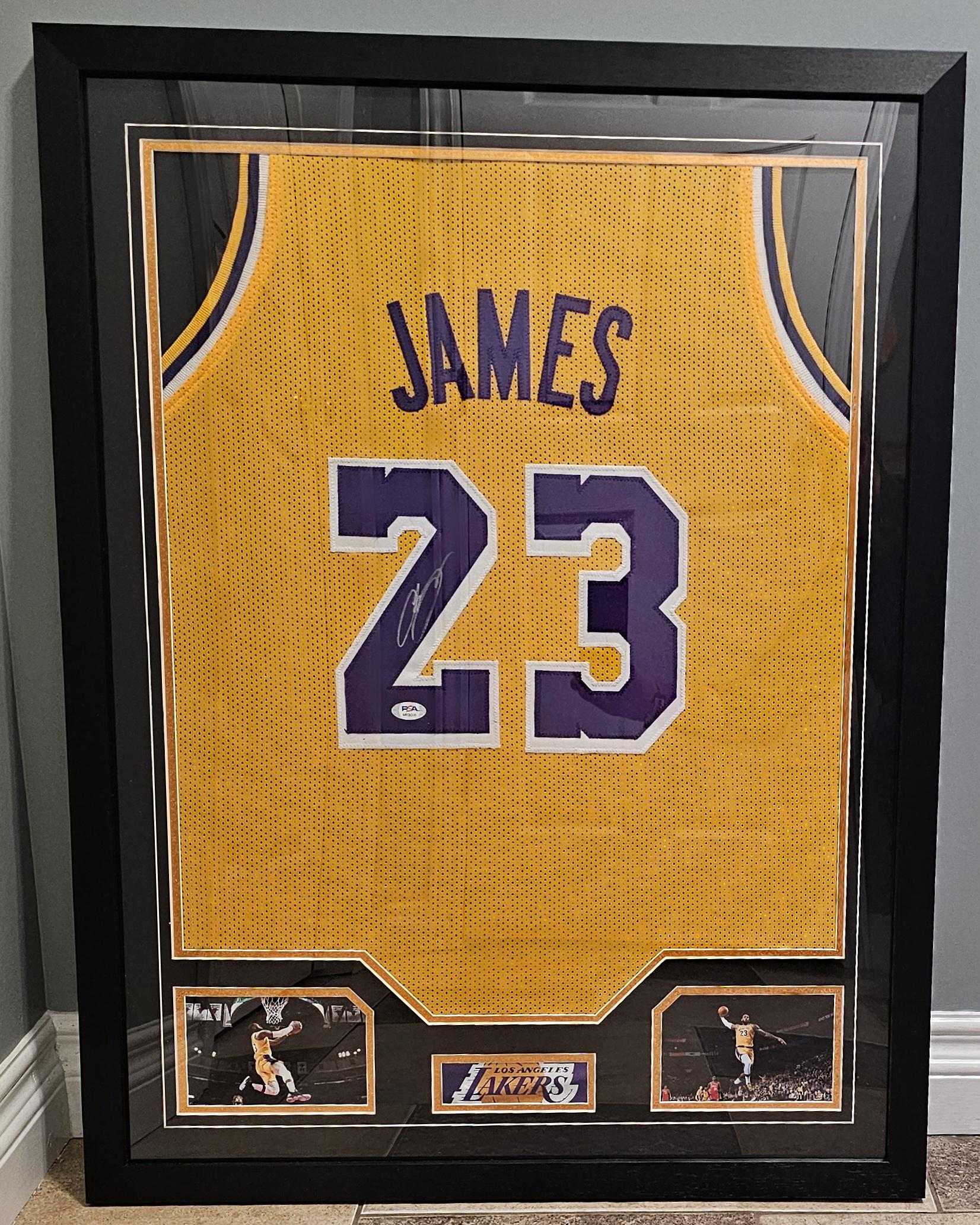 FRAMED! LeBron James Signed Autographed Lakers Custom Jersey PSA COA Autographed