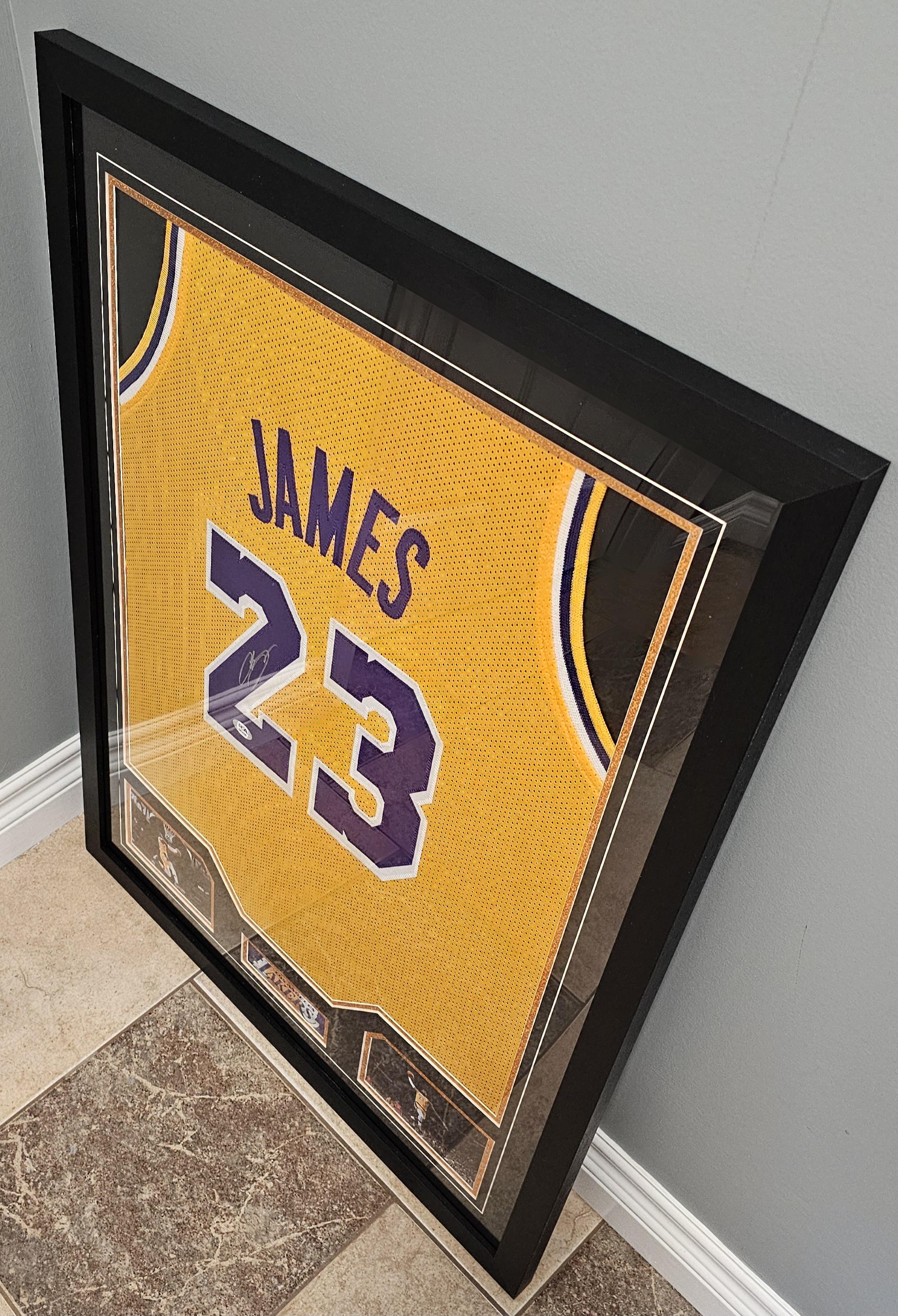 FRAMED! LeBron James Signed Autographed Lakers Custom Jersey PSA COA Autographed