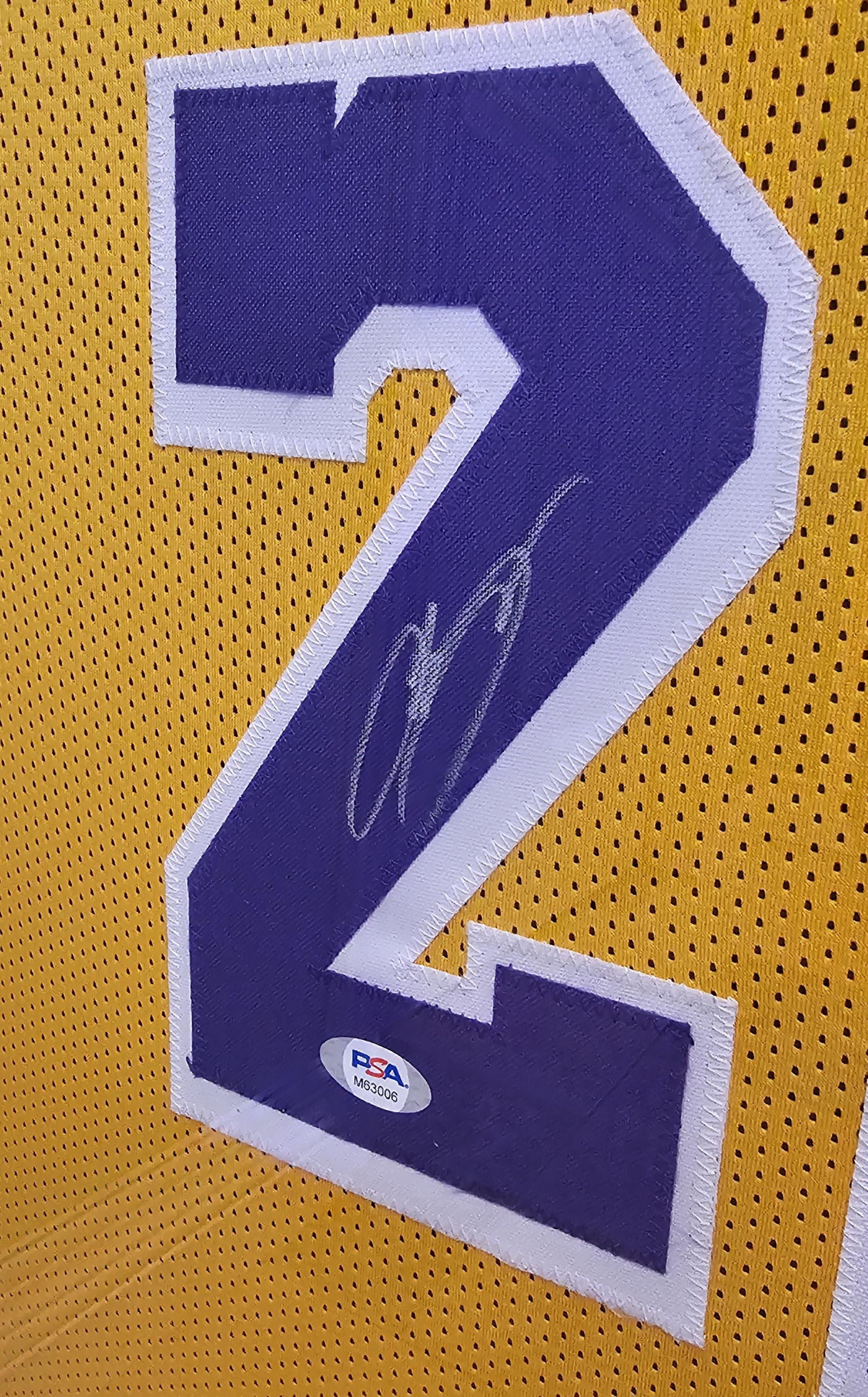 FRAMED! LeBron James Signed Autographed Lakers Custom Jersey PSA COA Autographed