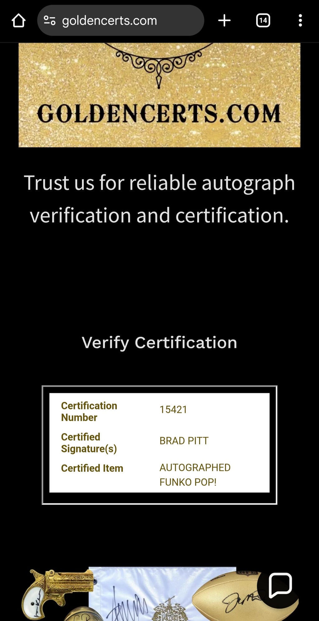 Brad Pitt Signed Autographed Funko Pop Ladybug Bullet Train with Holo COA