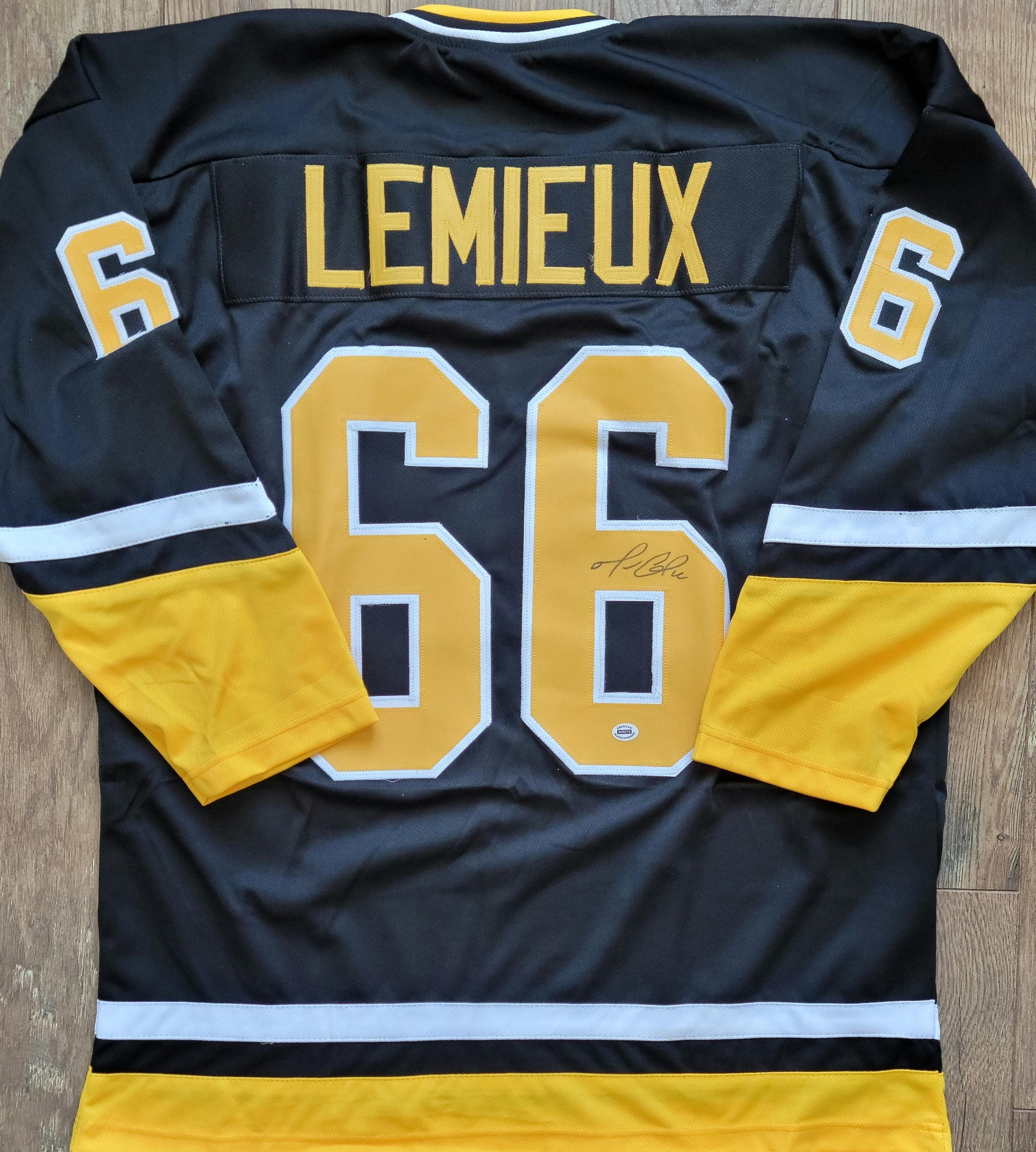Mario Lemieux Signed Autographed Pittsburgh Penguins Custom Jersey w/ COA