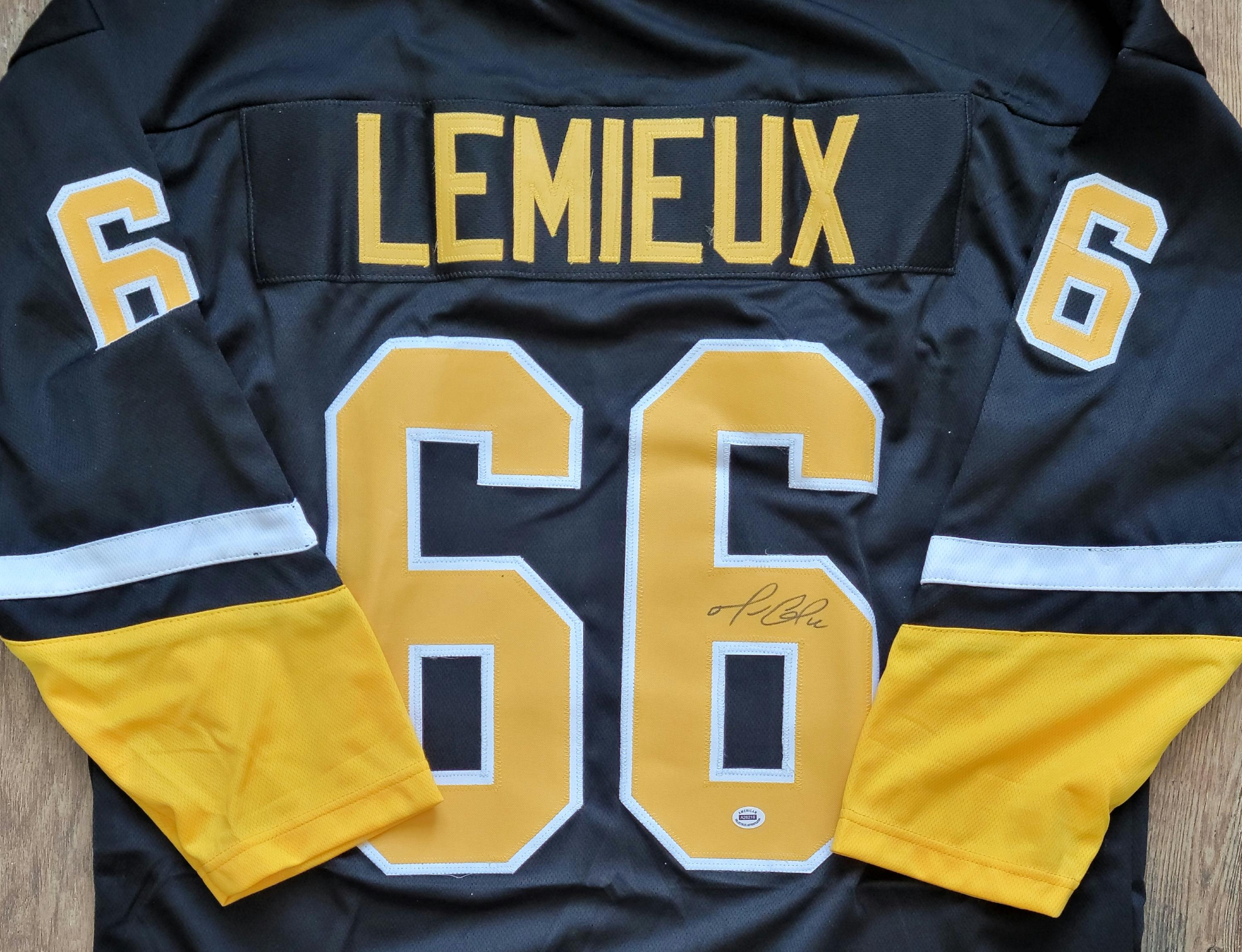 Mario Lemieux Signed Autographed Pittsburgh Penguins Custom Jersey w/ COA