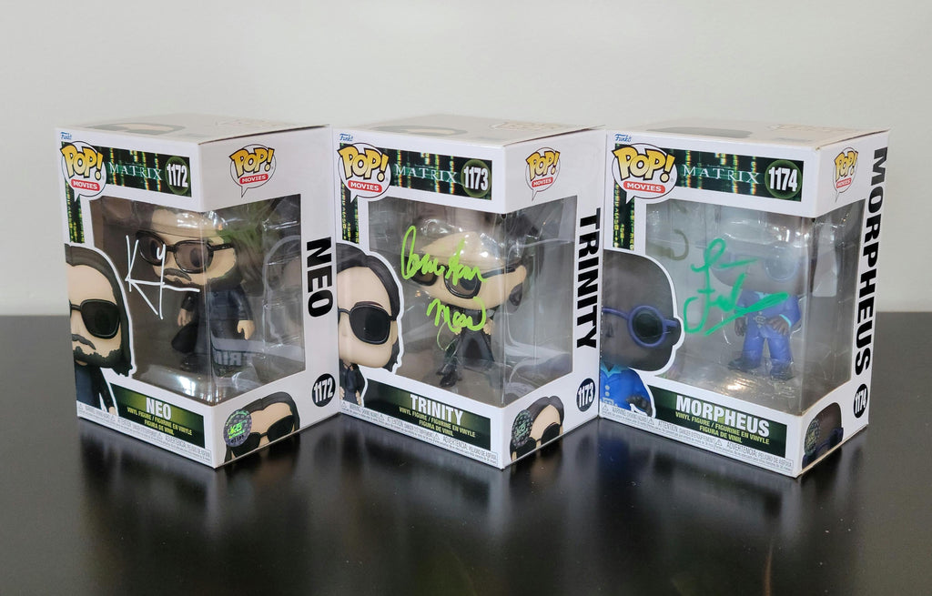 Keanu Reeves Signed Autographed Neo The Matrix Complete Set of Funko Pops w/ COA