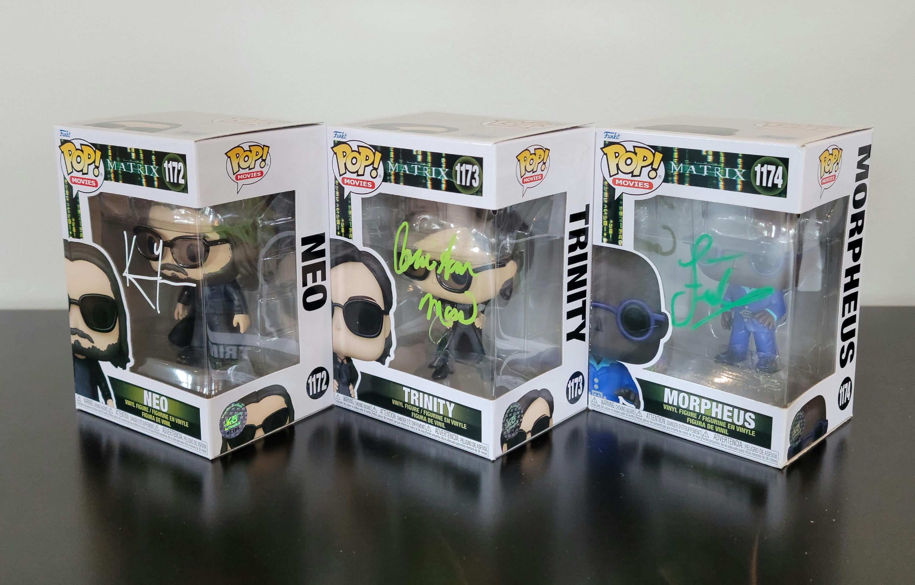 Keanu Reeves Signed Autographed Neo The Matrix Complete Set of Funko Pops w/ COA