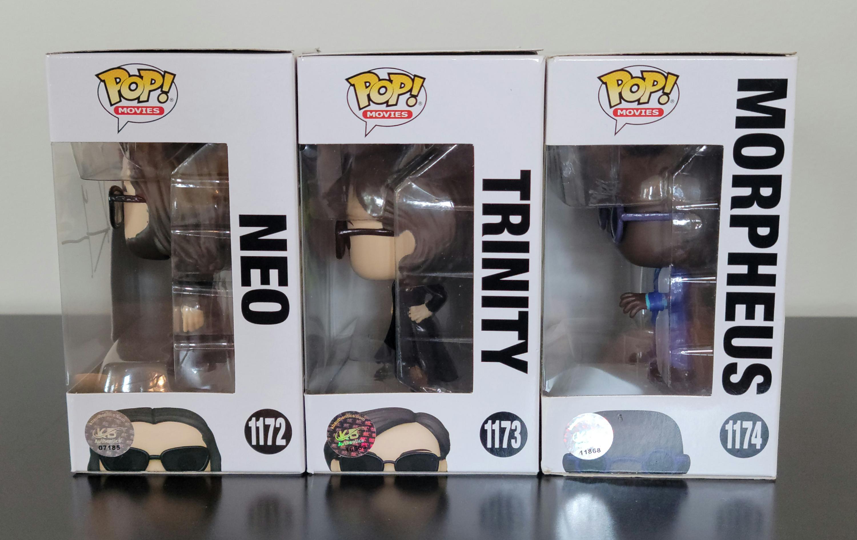 Keanu Reeves Signed Autographed Neo The Matrix Complete Set of Funko Pops w/ COA
