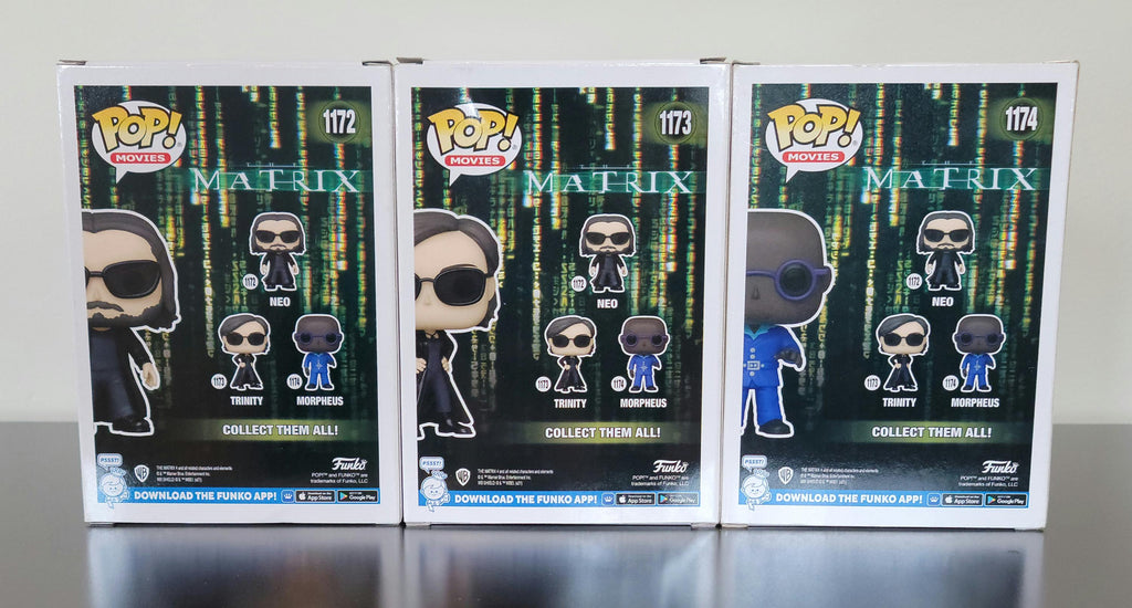 Keanu Reeves Signed Autographed Neo The Matrix Complete Set of Funko Pops w/ COA