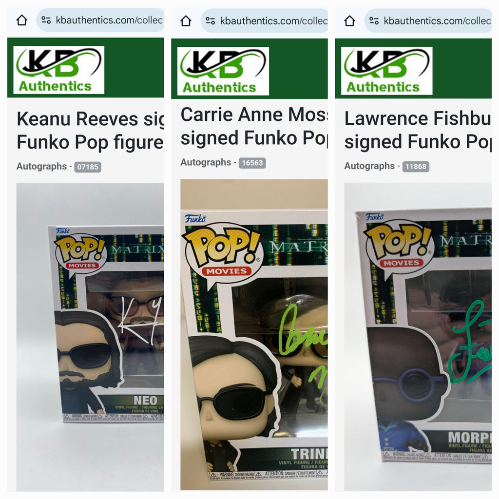 Keanu Reeves Signed Autographed Neo The Matrix Complete Set of Funko Pops w/ COA