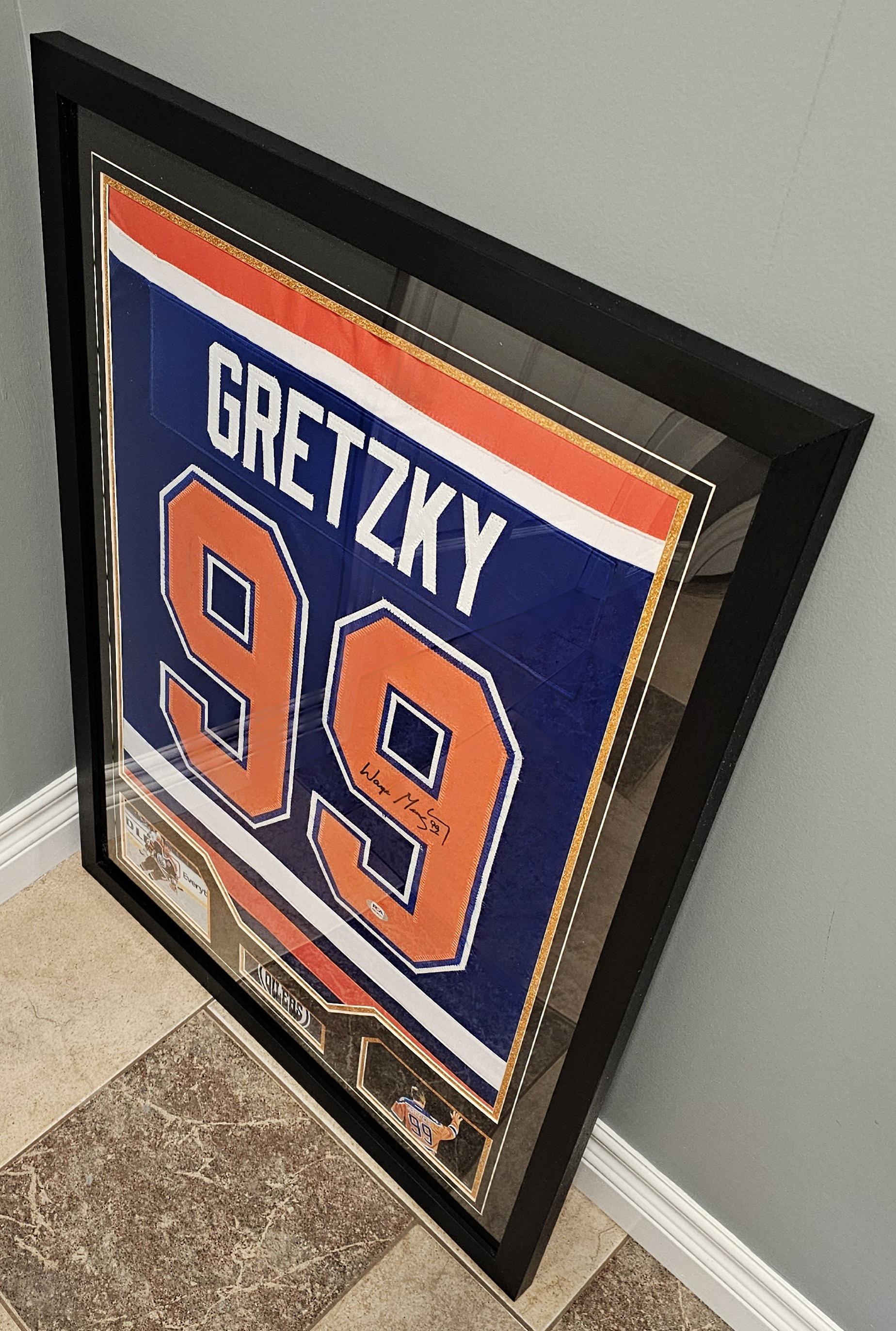 FRAMED! Wayne Gretzky Signed Autographed Edmonton Oilers Custom Jersey PSA COA Autographed