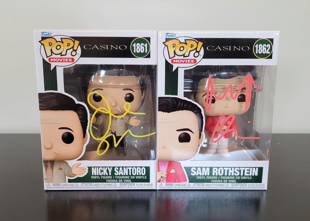 Robert De Niro and Joe Pesci Signed Autographed Casino Funko Pop Set Authenticated