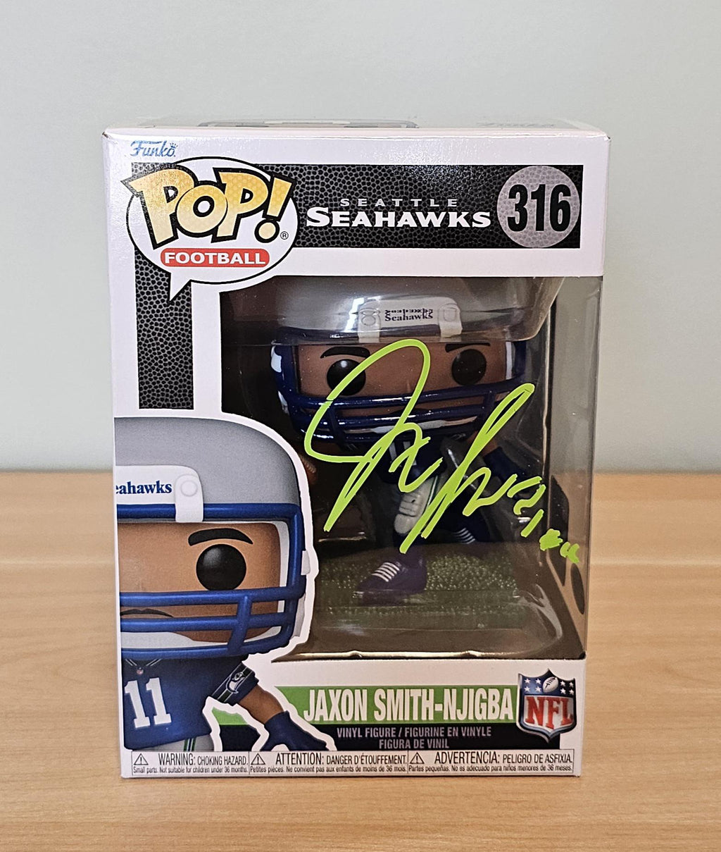 Jaxon Smith Njigba Signed Autographed Seattle Seahawks Funko Pop NFL Holo & COA