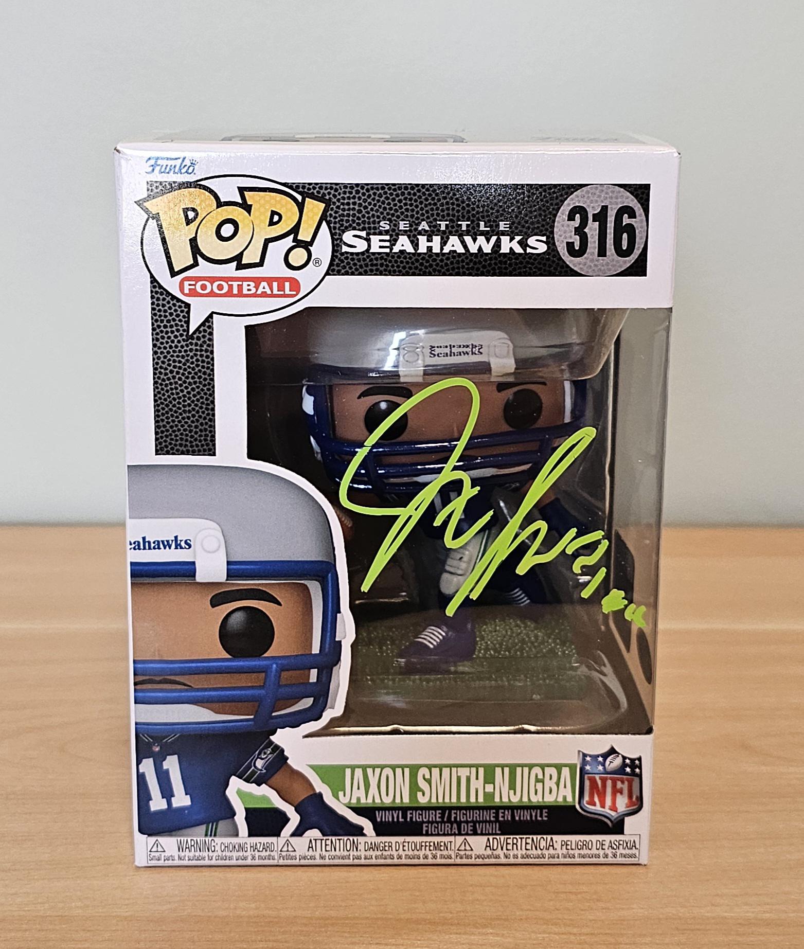 Jaxon Smith Njigba Signed Autographed Seattle Seahawks Funko Pop NFL Holo & COA