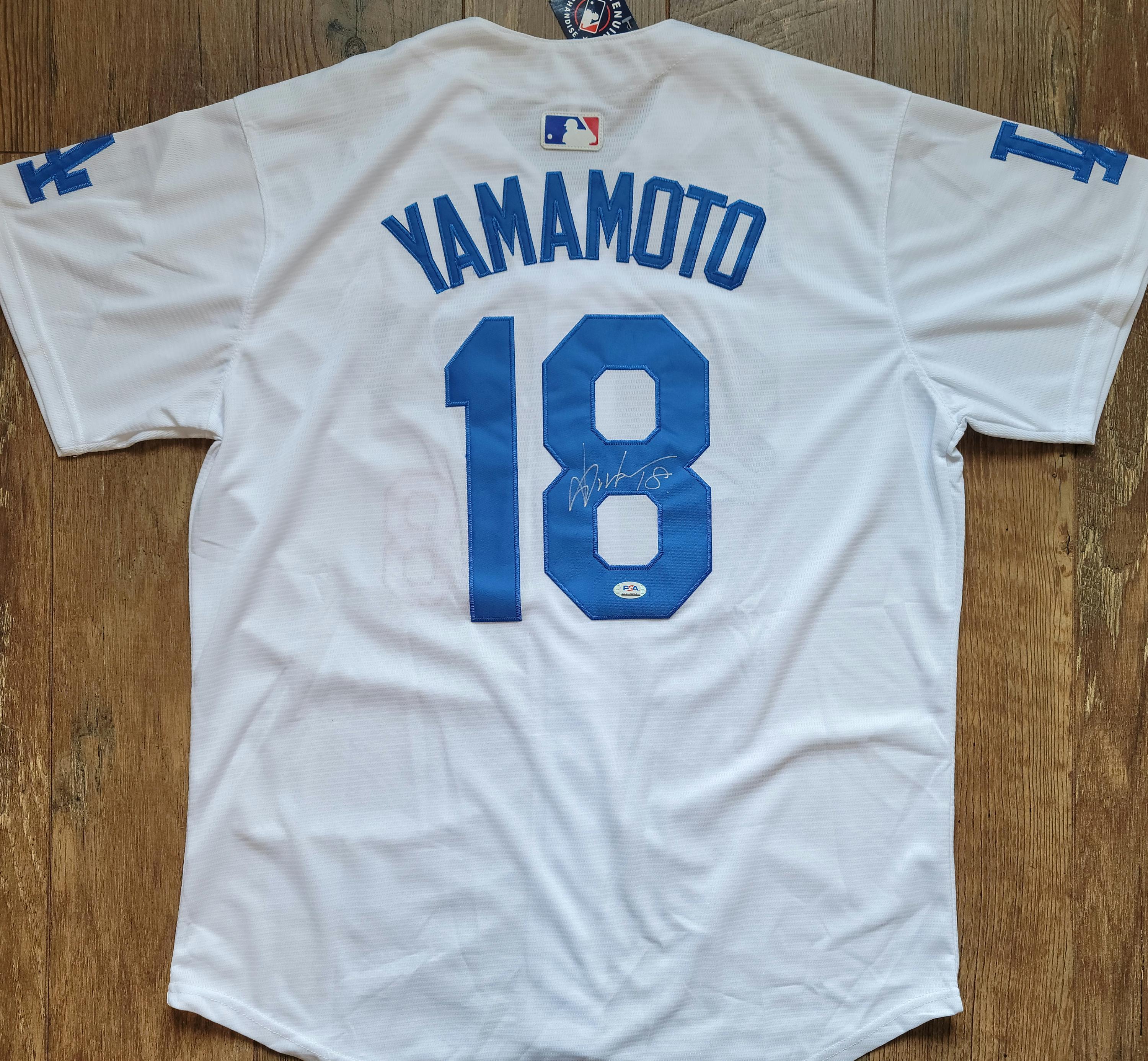 Yoshinobu Yamamoto Signed Los Angeles Dodgers Jersey PSA COA Autographed