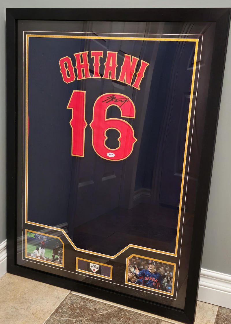 FRAMED! Shohei Ohtani Signed Autographed Japan Samurai Jersey PSA COA Autographed
