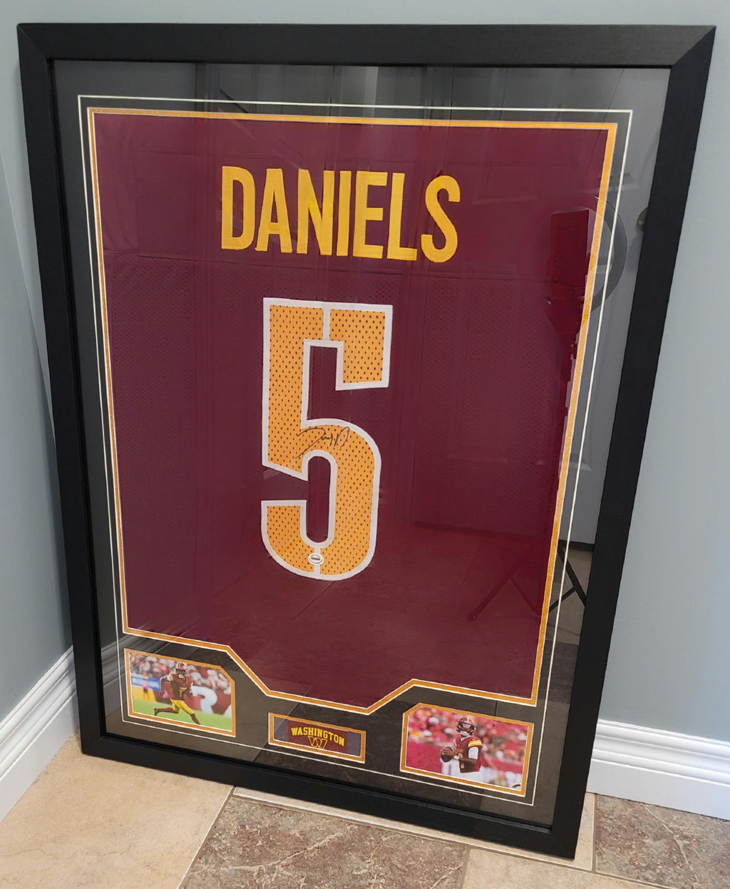 CUSTOM FRAMED Jayden Daniels Signed Autographed Jersey w/ COA
