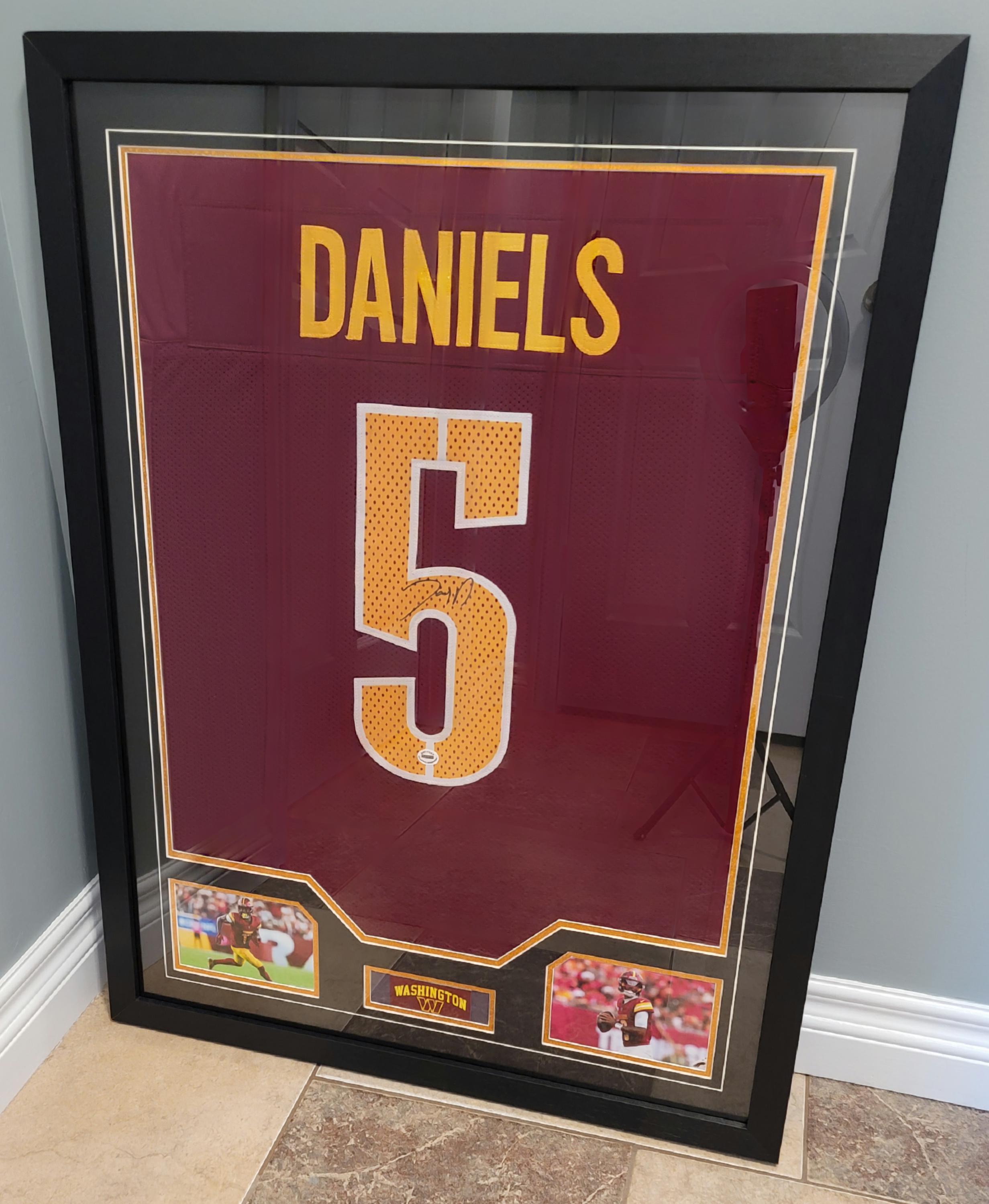 CUSTOM FRAMED Jayden Daniels Signed Autographed Jersey w/ COA