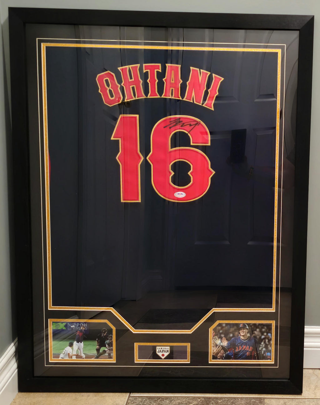 FRAMED! Shohei Ohtani Signed Autographed Japan Samurai Jersey PSA COA Autographed
