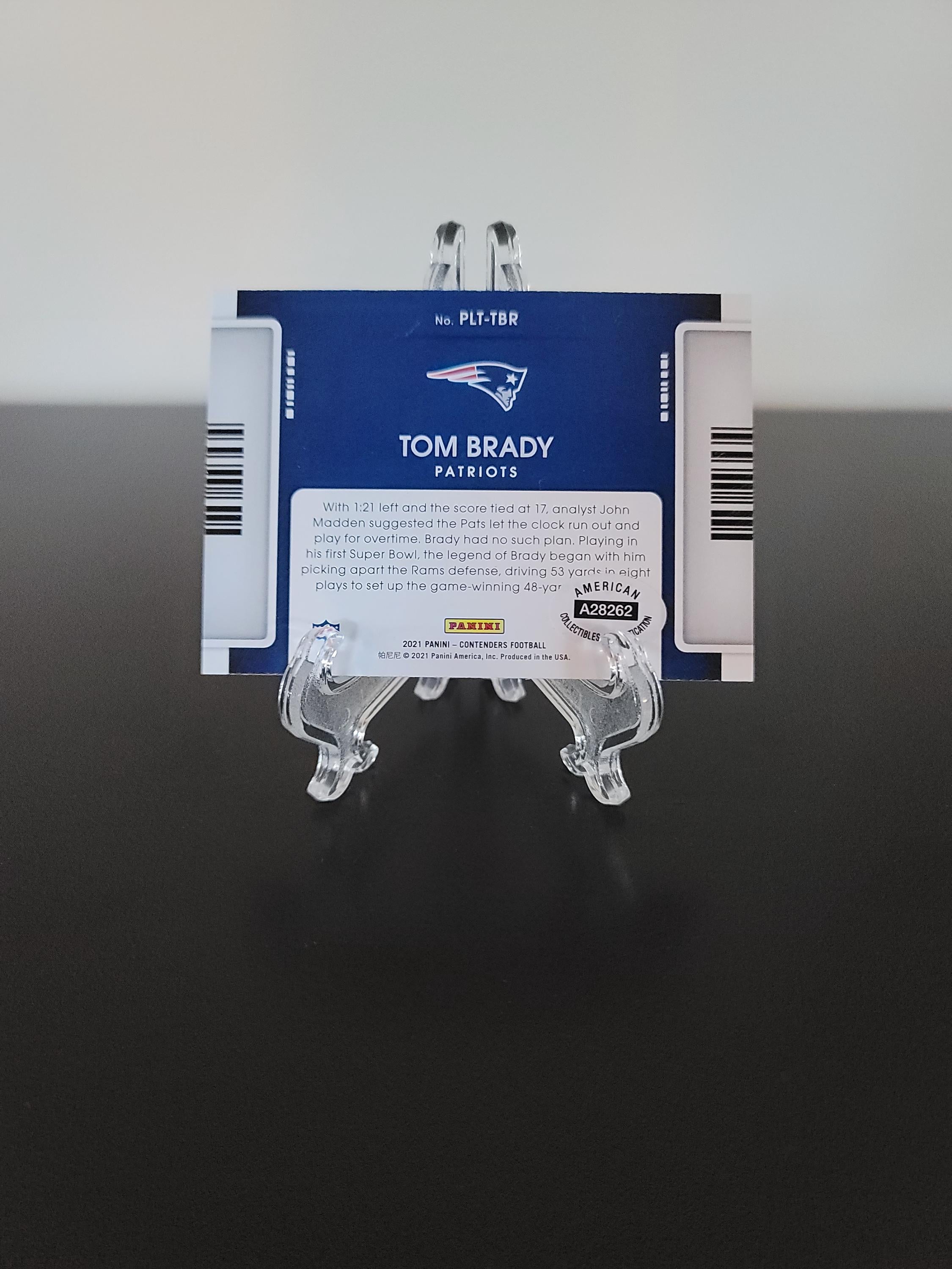 Tom Brady Signed Autographed New England Patriots Panini Card w/ Hologram COA
