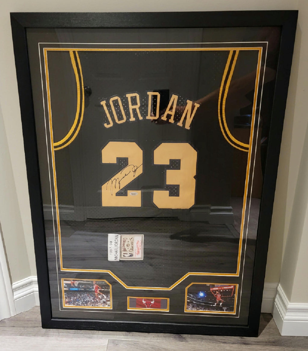FRAMED! 97-98 Michael Jordan Signed Autographed Bulls Mitchell & Ness Jersey with LOA