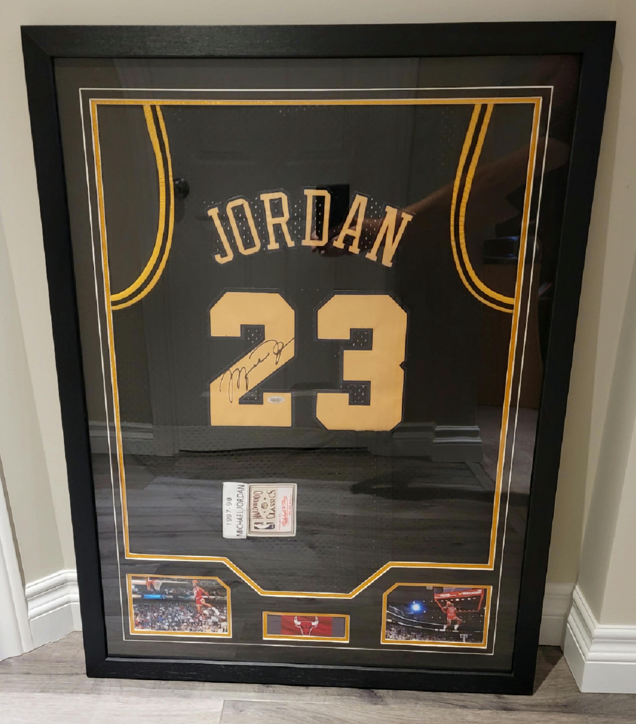 FRAMED! 97-98 Michael Jordan Signed Autographed Bulls Mitchell & Ness Jersey with LOA