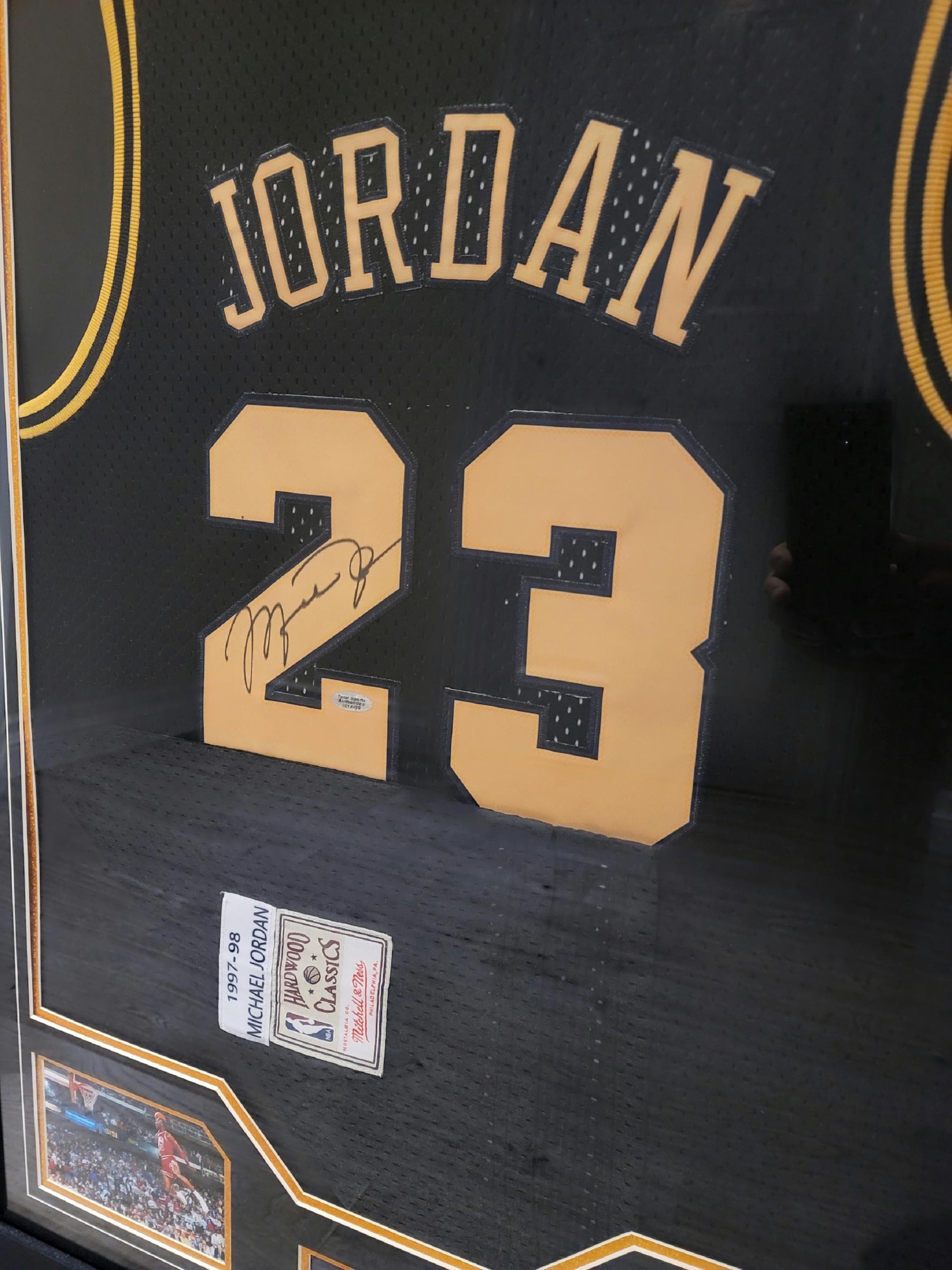 FRAMED! 97-98 Michael Jordan Signed Autographed Bulls Mitchell & Ness Jersey with LOA