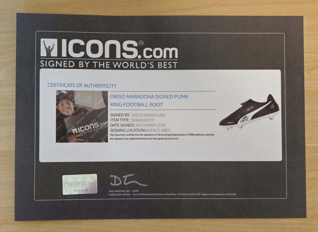 Rare Diego Maradona Signed Match Style Soccer Boot ICONS Authenticated Argentina Auto