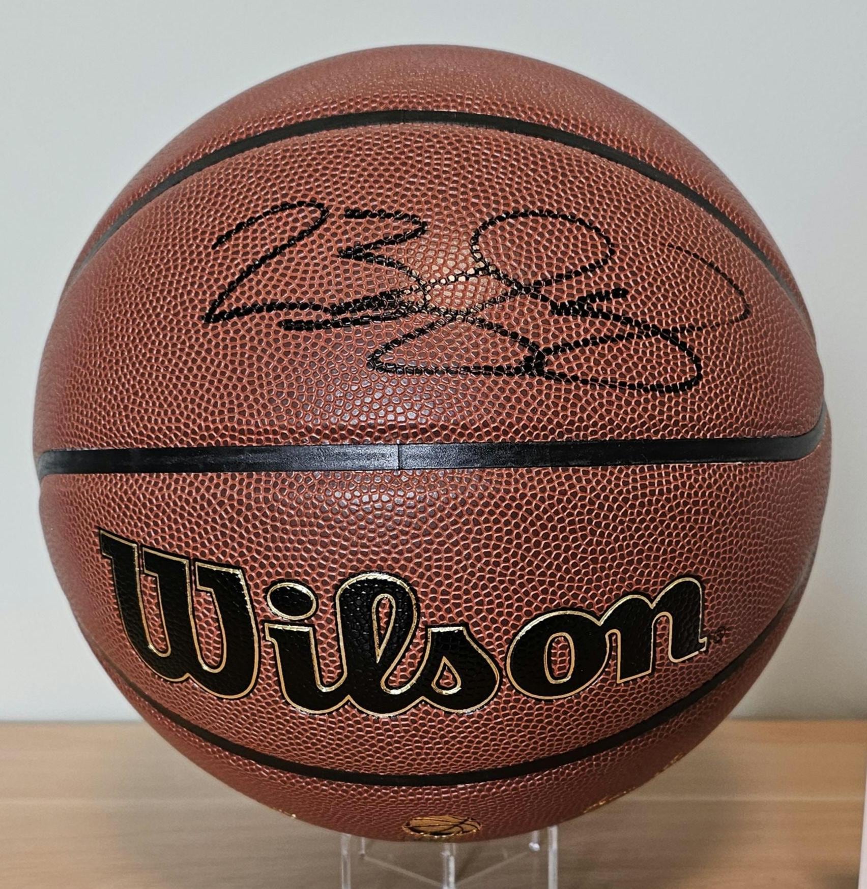 LeBron James Signed Spalding Signature Series Full Size Basketball PSA Authenticated Auto Grade 9 NBA Autograph Memorabilia