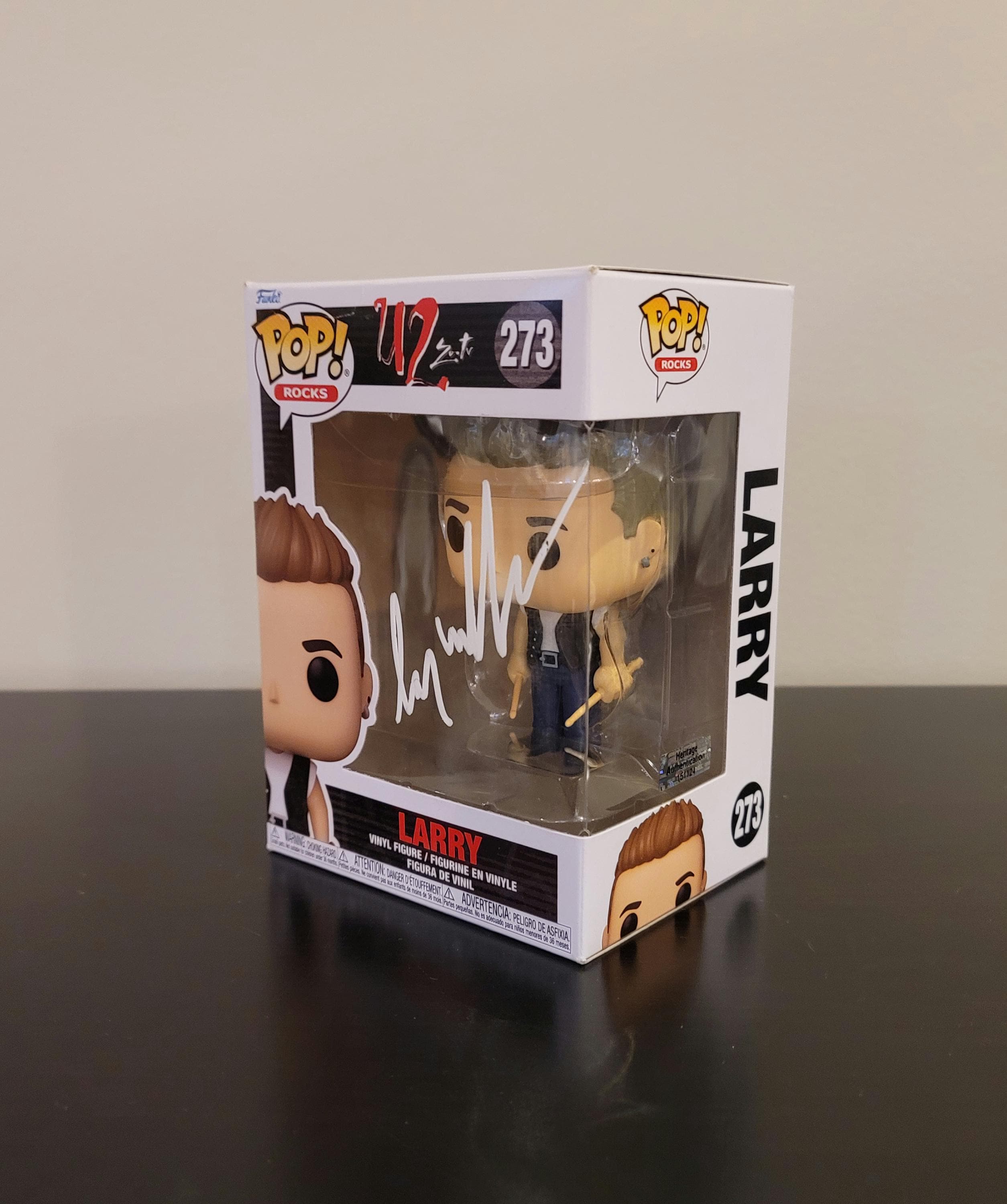 Larry Mullen Jr U2 Signed Autographed Funko Pop Hologram COA Authenticated