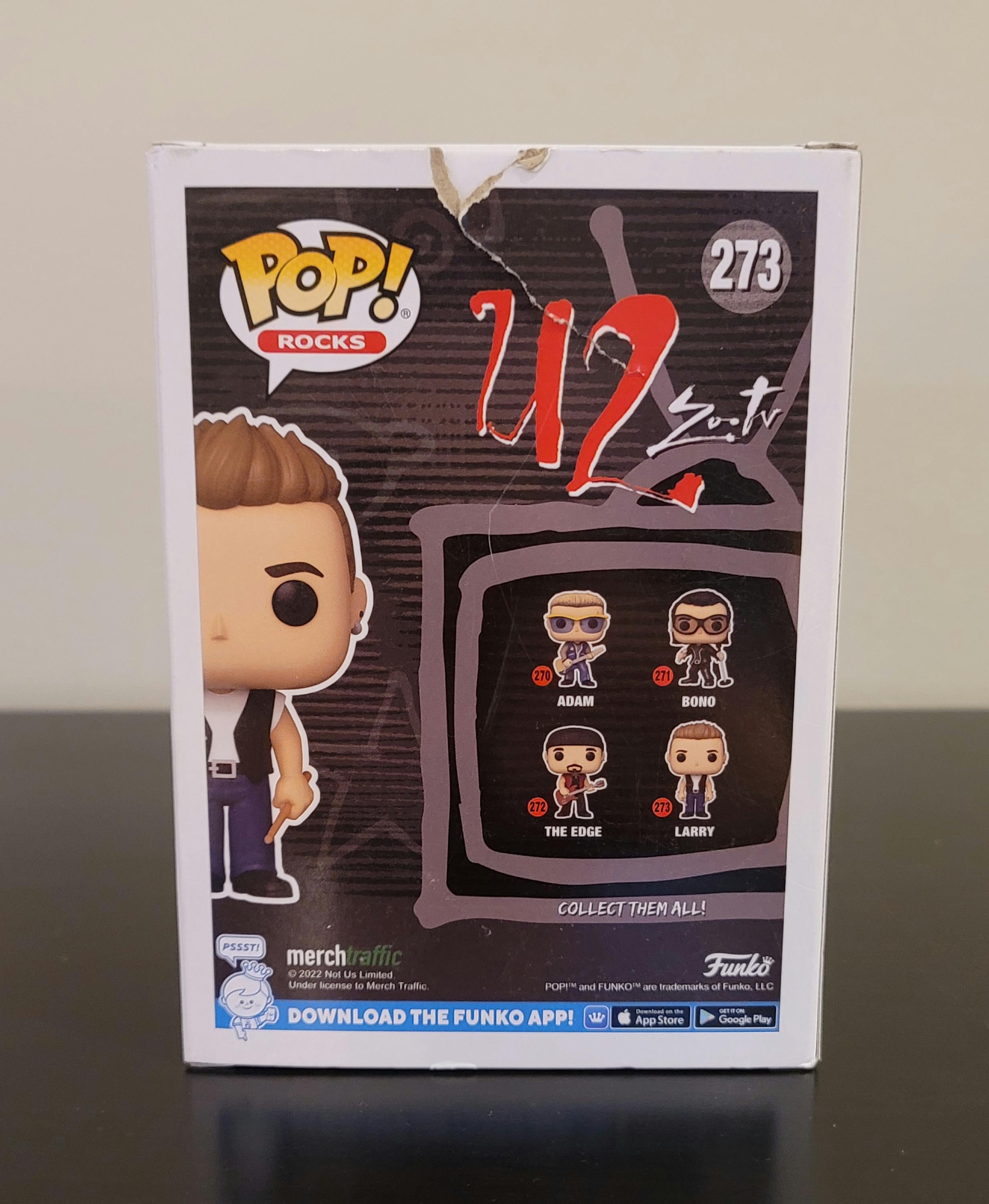 Larry Mullen Jr U2 Signed Autographed Funko Pop Hologram COA Authenticated
