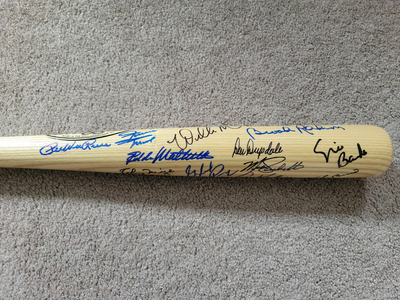 Multi-Signed Louisville Slugger Baseball Bat w Holo COA Mays, Ryan, Aaron, Berra, Kaline + More