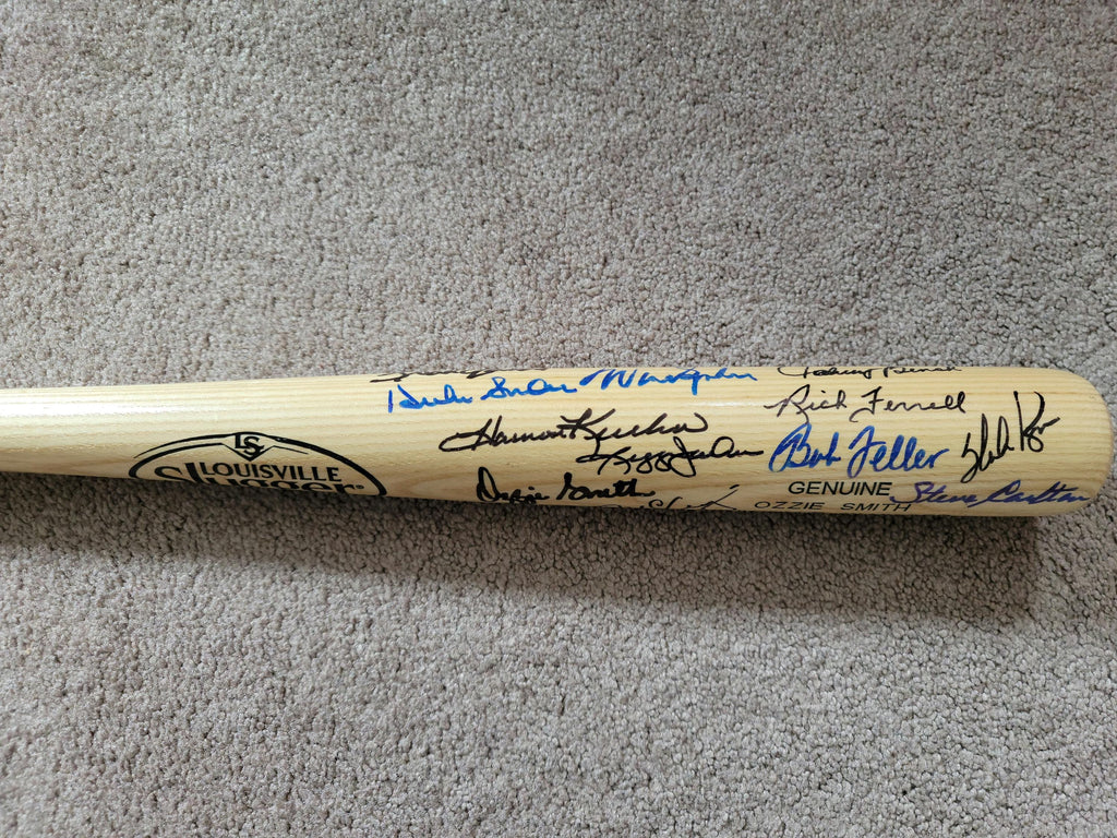Multi-Signed Louisville Slugger Baseball Bat w Holo COA Mays, Ryan, Aaron, Berra, Kaline + More