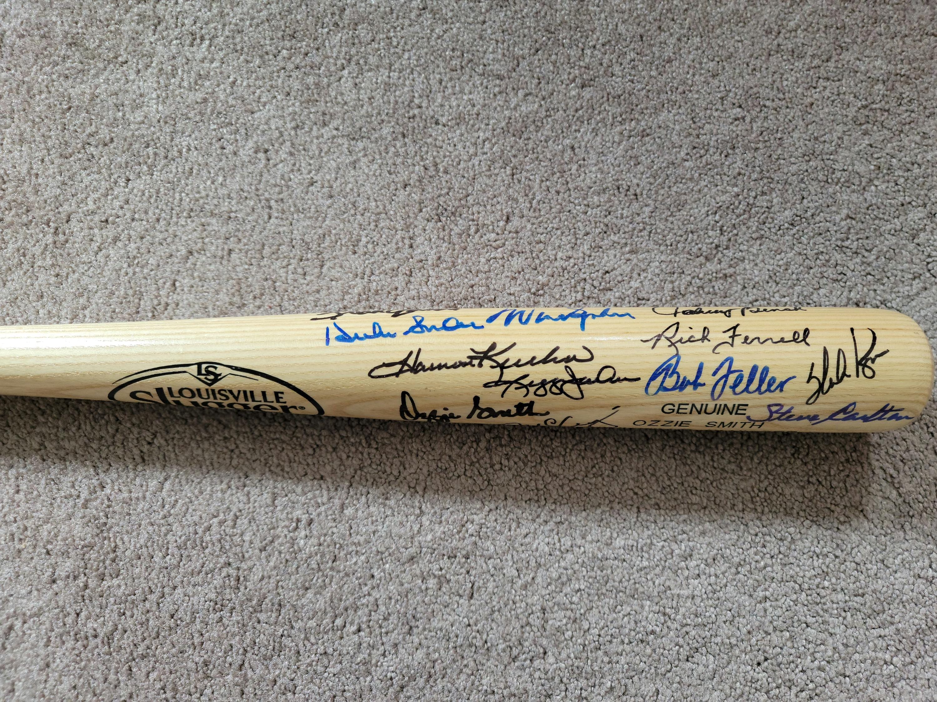 Multi-Signed Louisville Slugger Baseball Bat w Holo COA Mays, Ryan, Aaron, Berra, Kaline + More