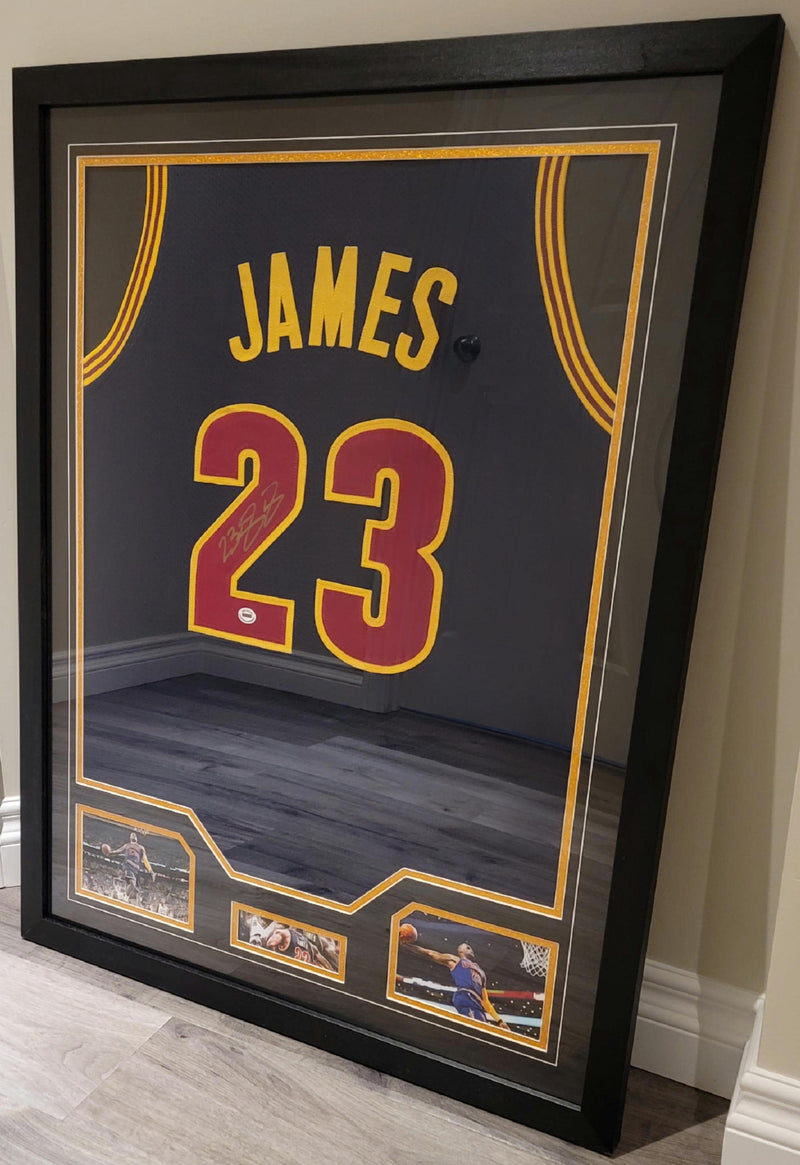 CUSTOM FRAMED LeBron James Signed Autographed Cavaliers Custom Jersey w/ COA