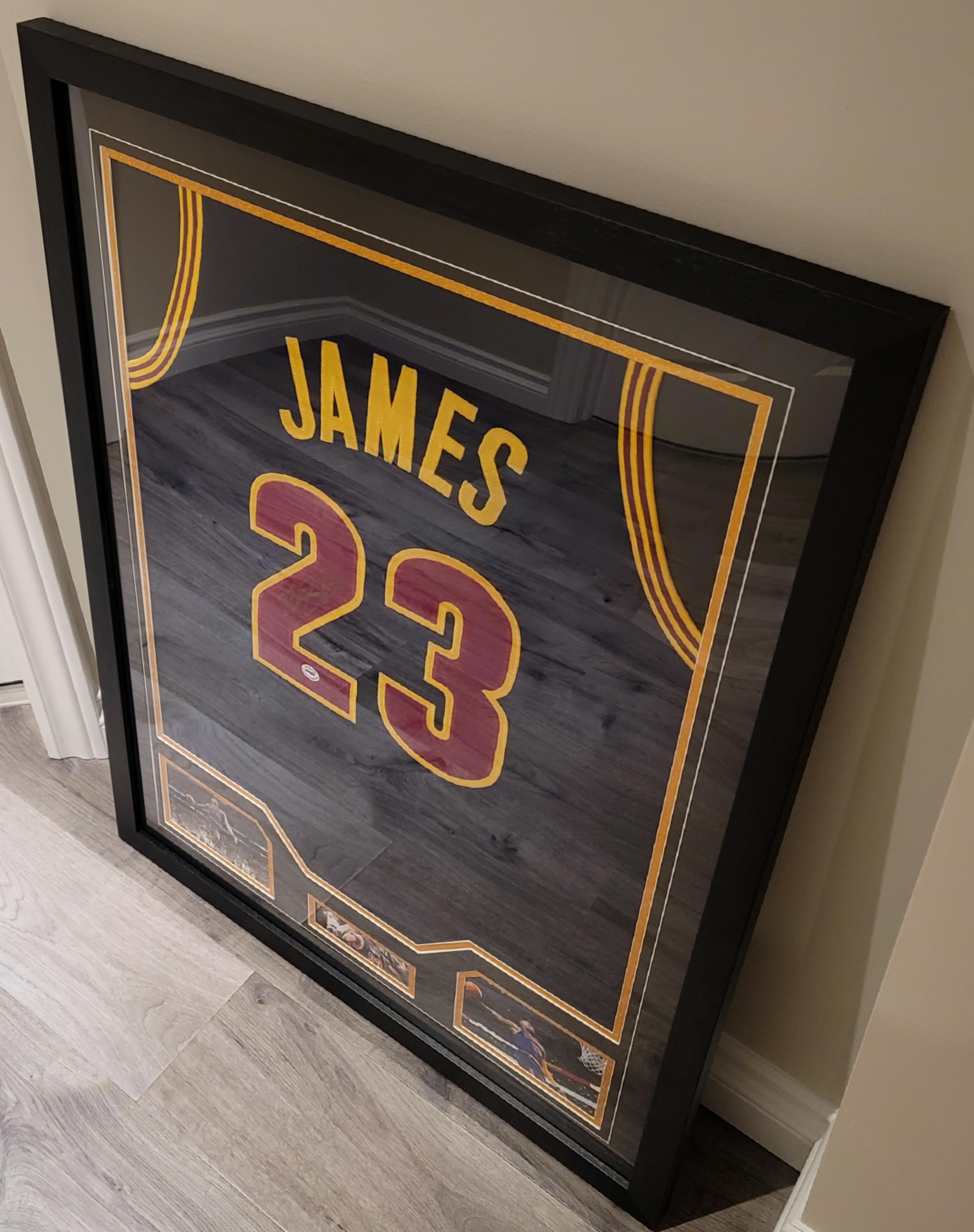 CUSTOM FRAMED LeBron James Signed Autographed Cavaliers Custom Jersey w/ COA