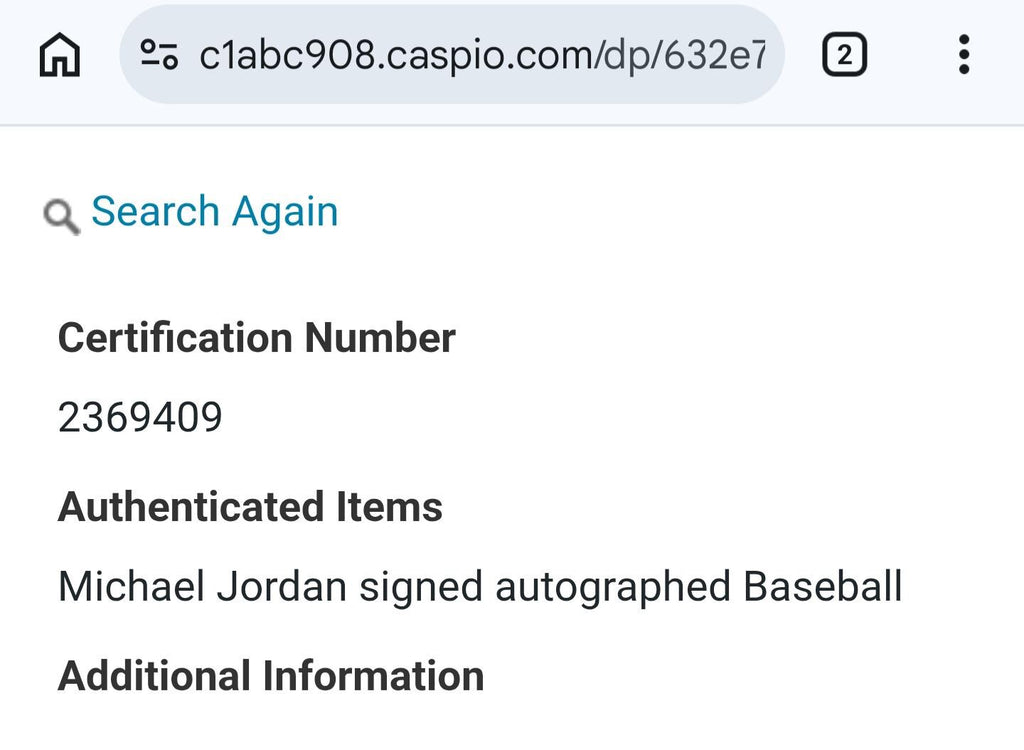 Michael Jordan Signed Autographed Baseball Chicago White Sox and Bulls w/ Hologram COA