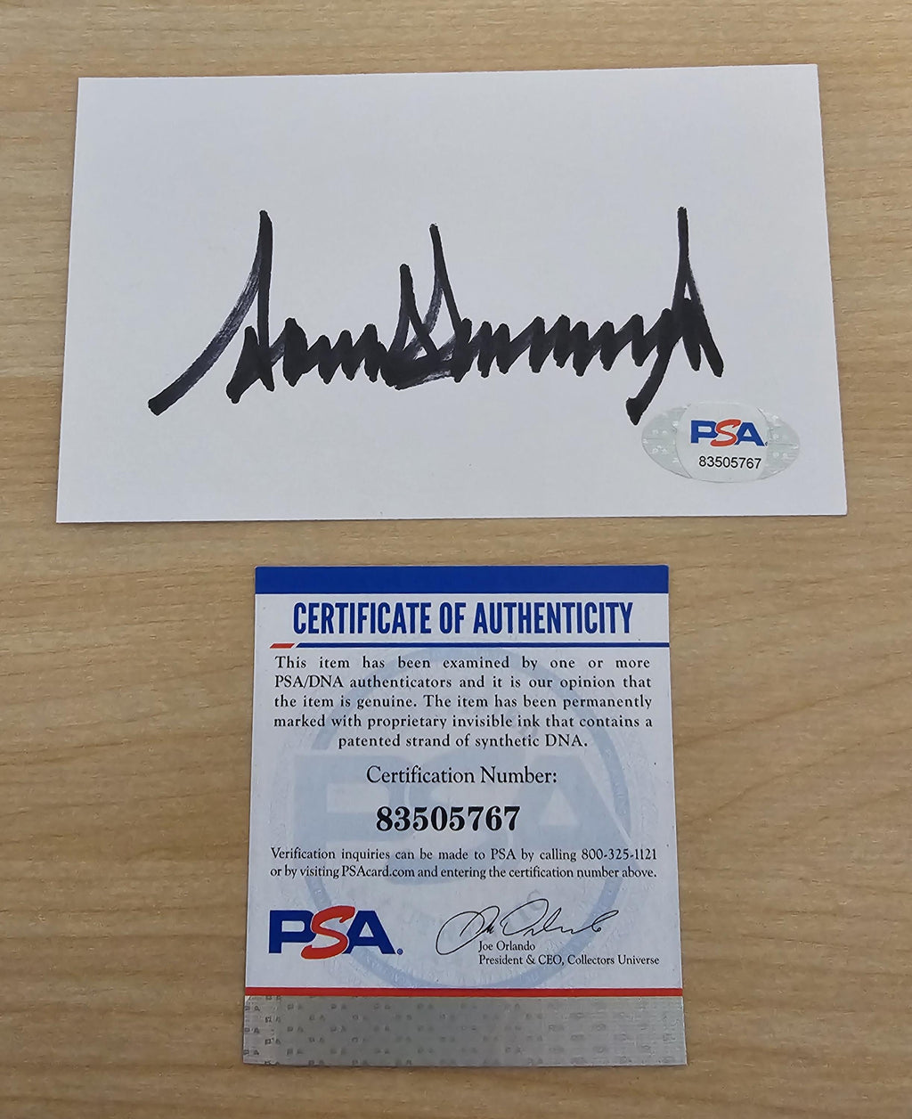 Donald Trump Signed Index Card PSA DNA COA Autographed